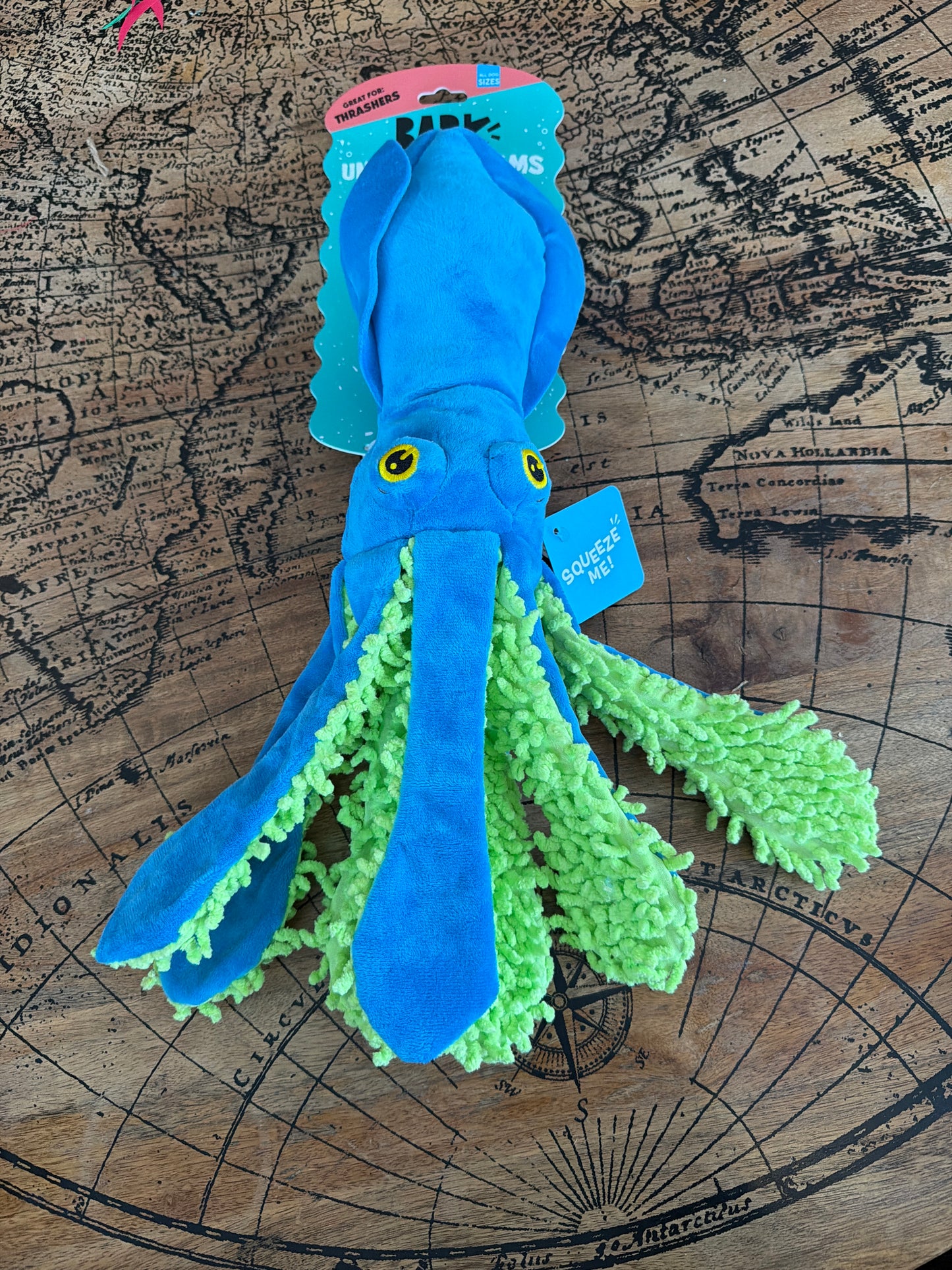 BARK Shifty Sid the Squid dog toy all sizes