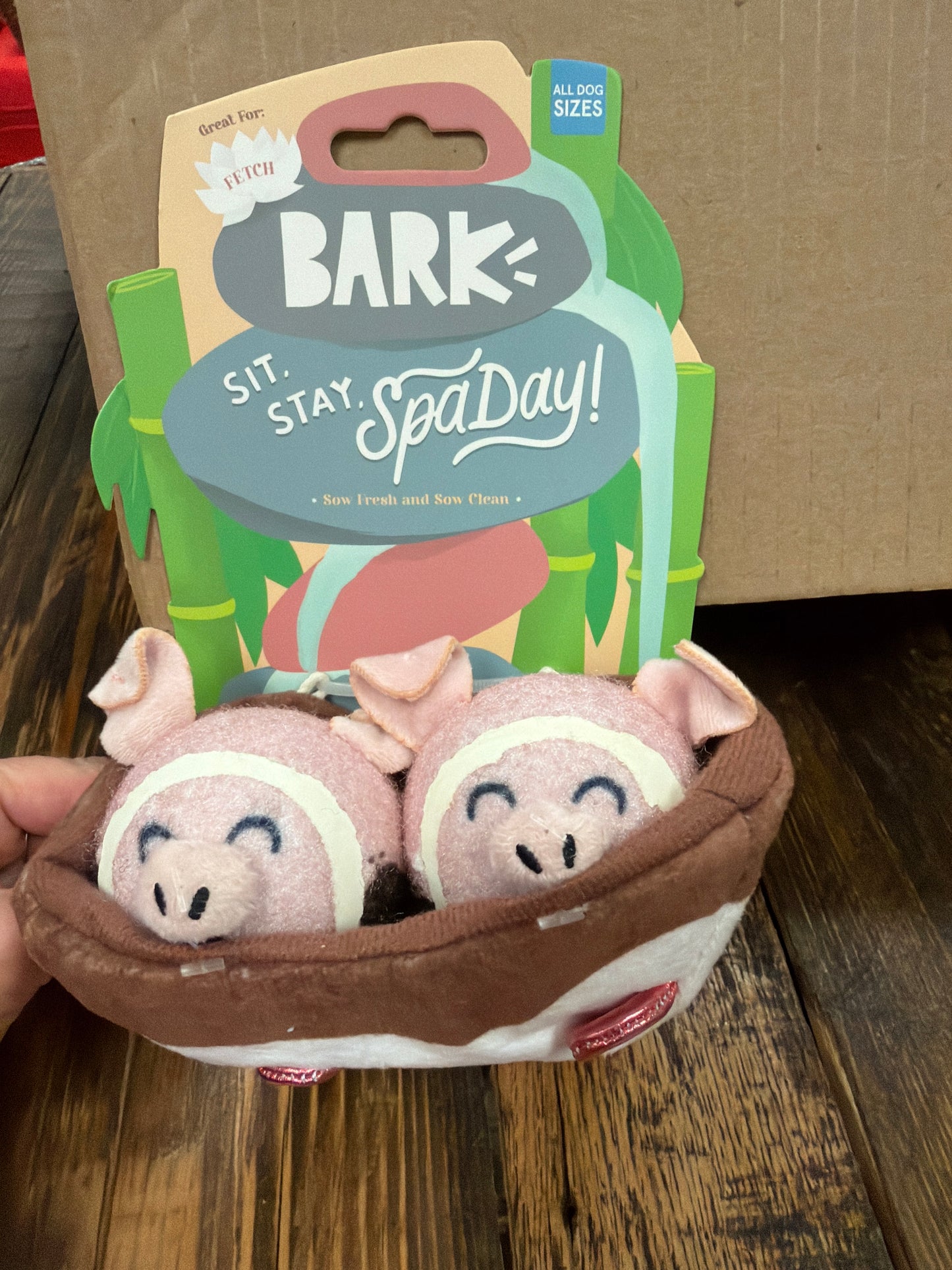 Bark Sit, Stay, Spa Day! Dog toys all sizes