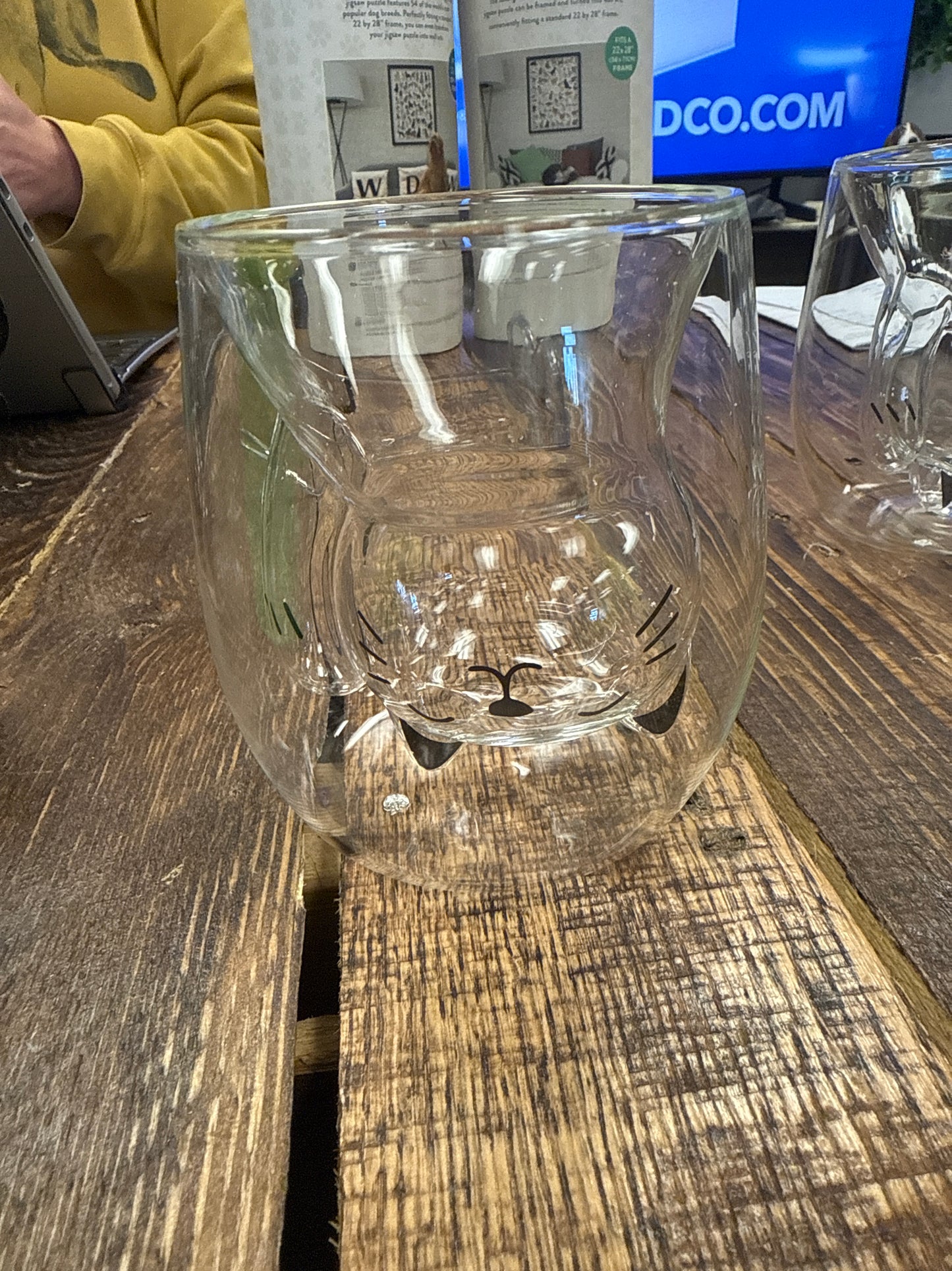 Upside down car double walled wine glass tea/coffee No handle