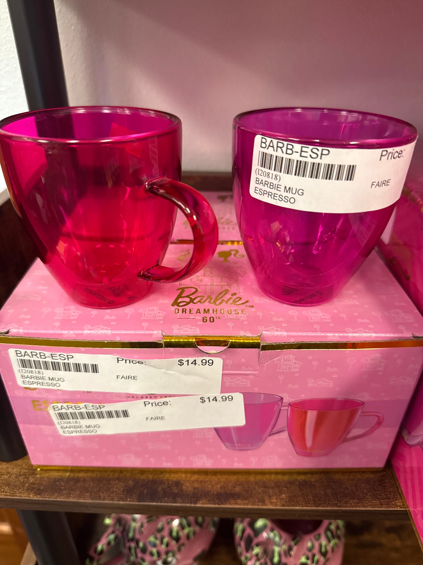 Barbie Dreamhouse Dragon Glassware Doublewalled Espresso Mugs 6oz set of 2