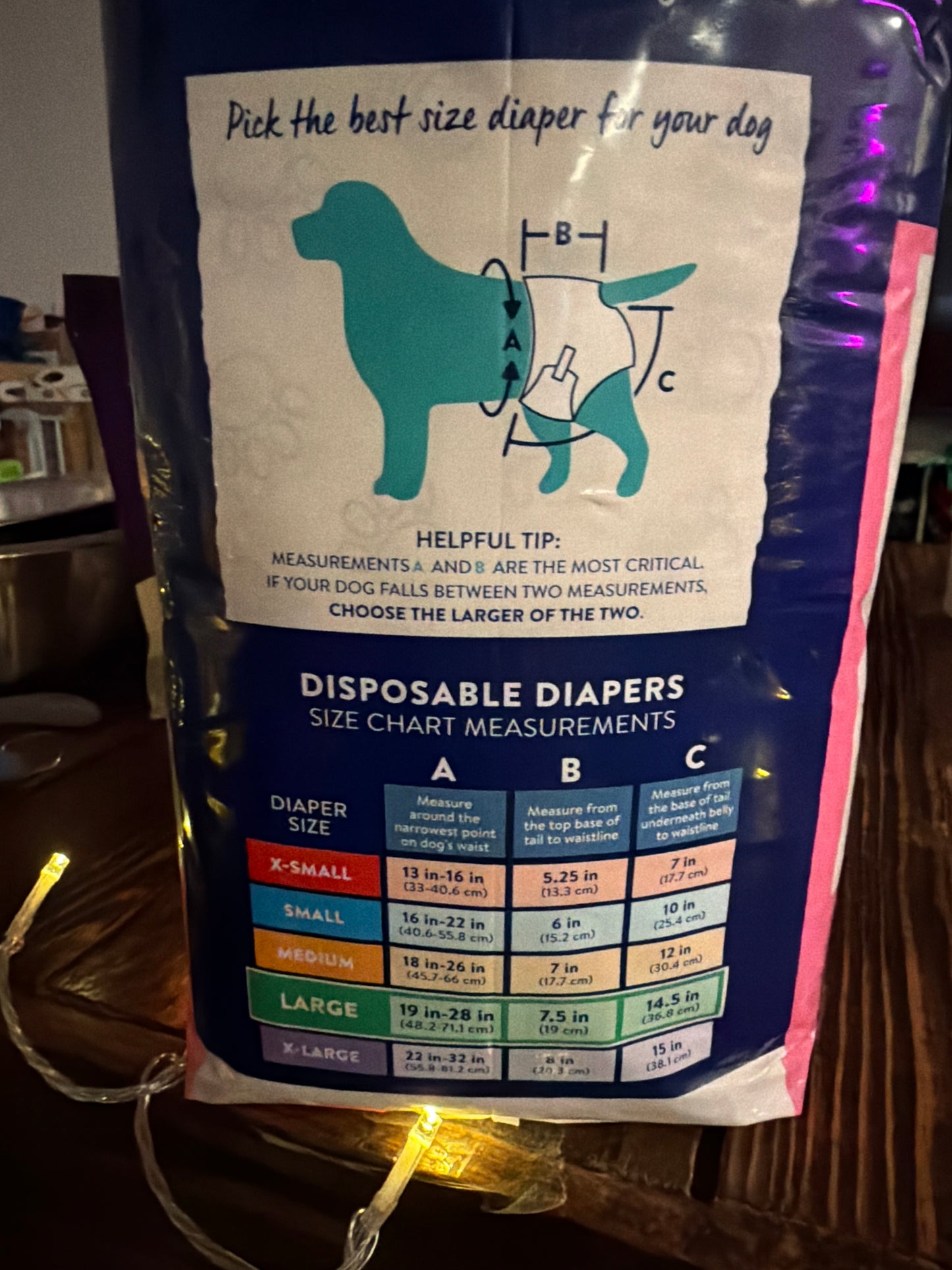 Top Paw disposable female dog diapers size Large 30 count