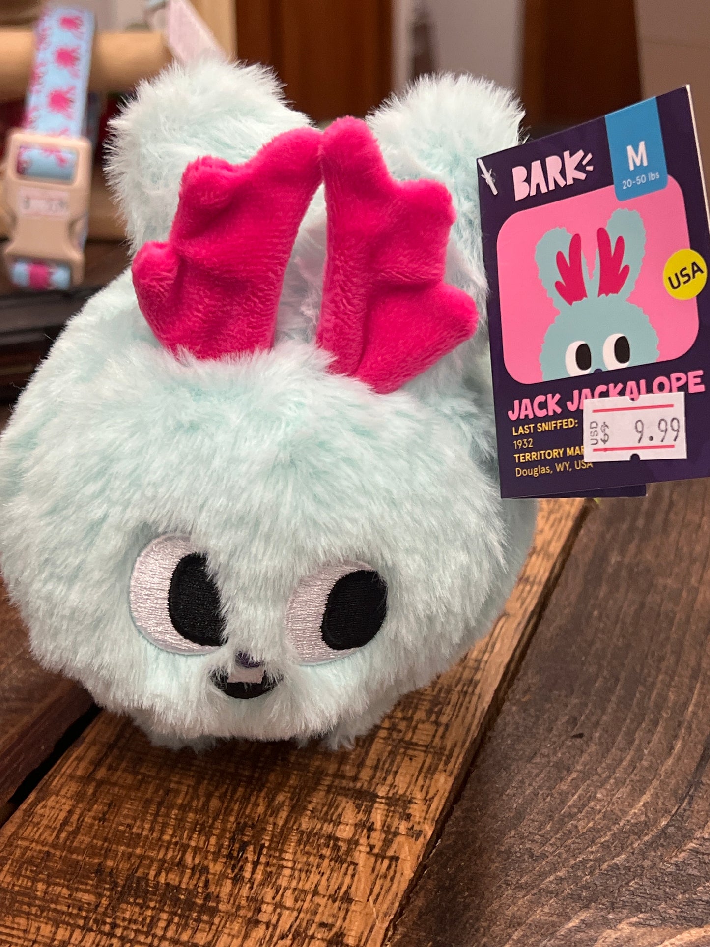 Bark Jack Jackalope dog toy size Medium