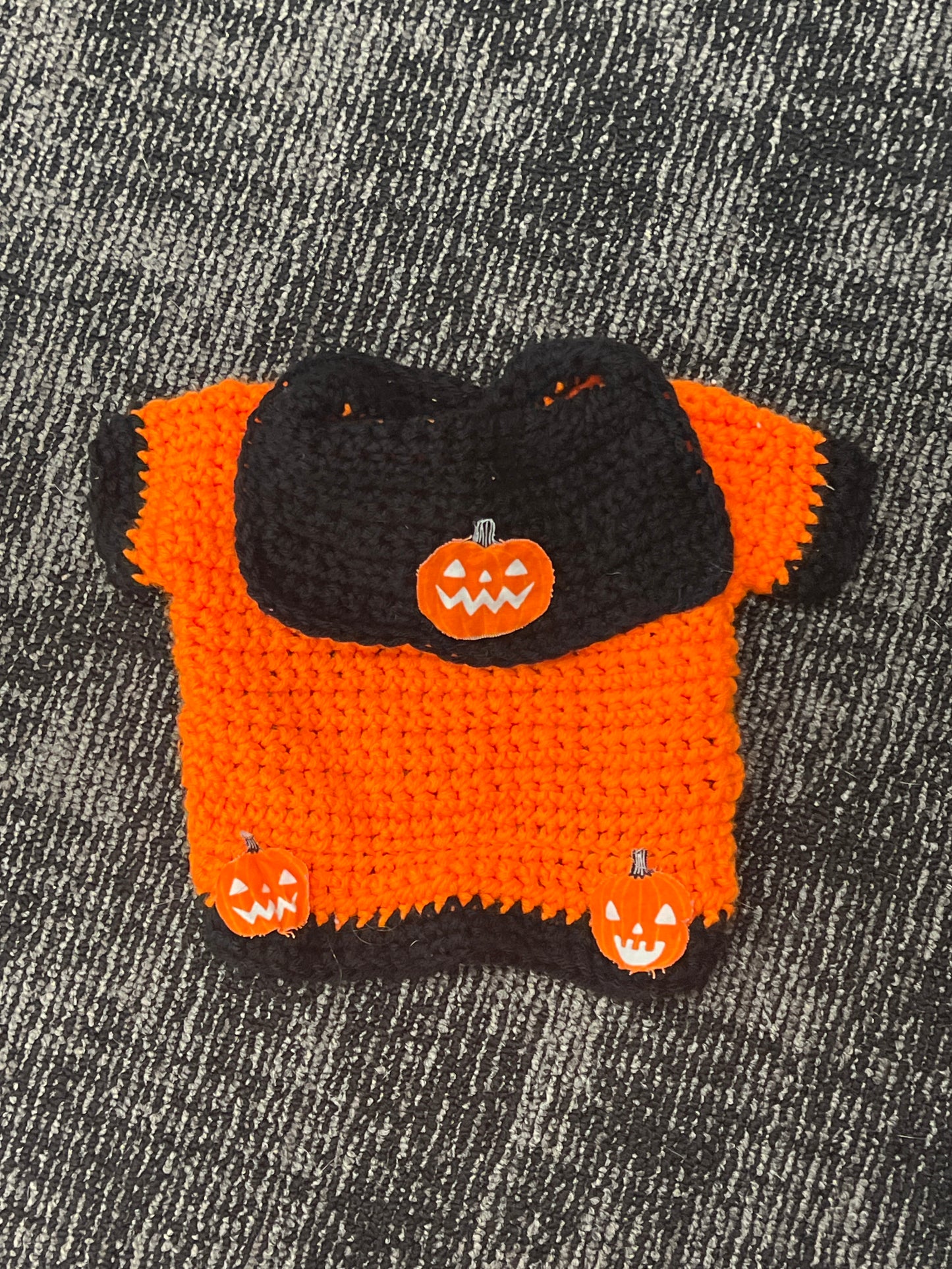 Pet Costume hand crocheted Halloween pumpkin sweater