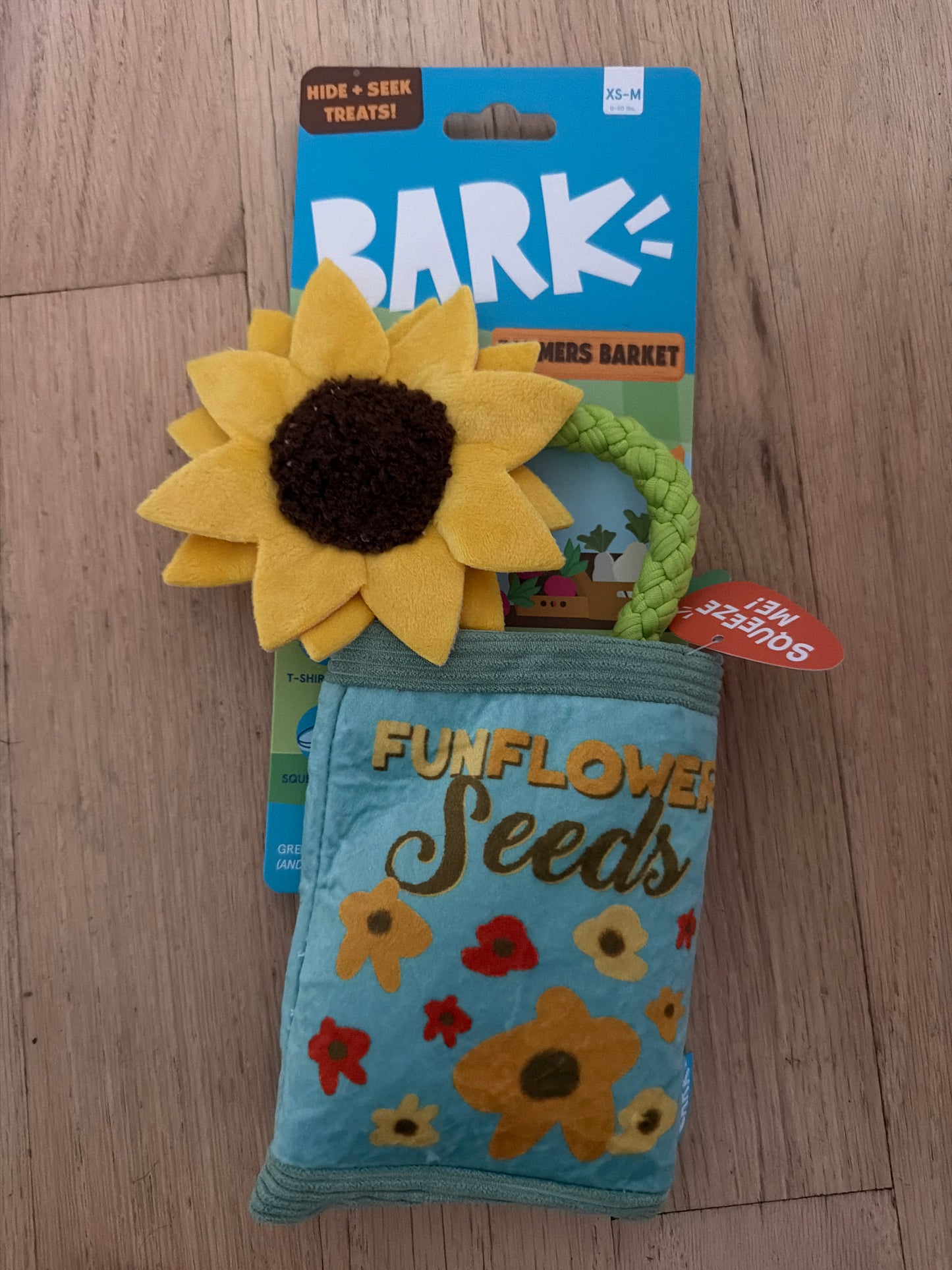 Bark Funflower Seeds dog toy size xs-m
