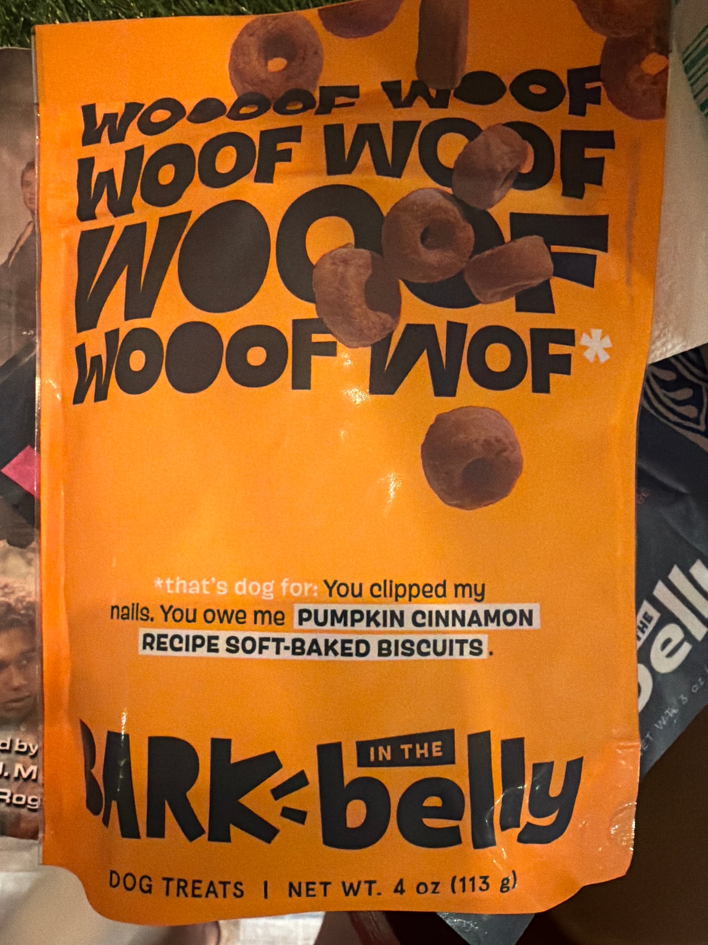 Bark in the belly pumpkin cinnamon soft-baked dog biscuits
