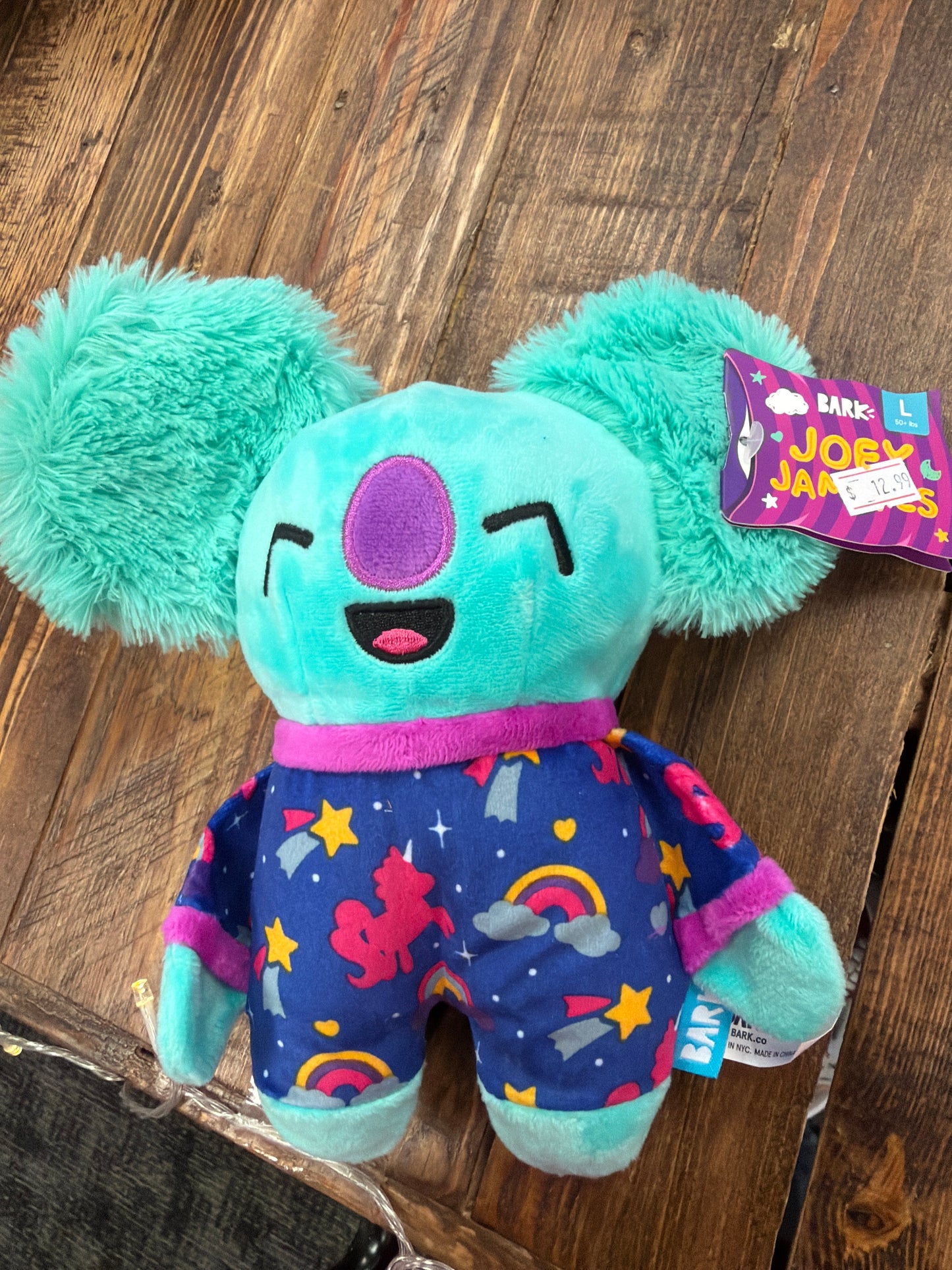 Bark Joey Jammies dog toy size Large