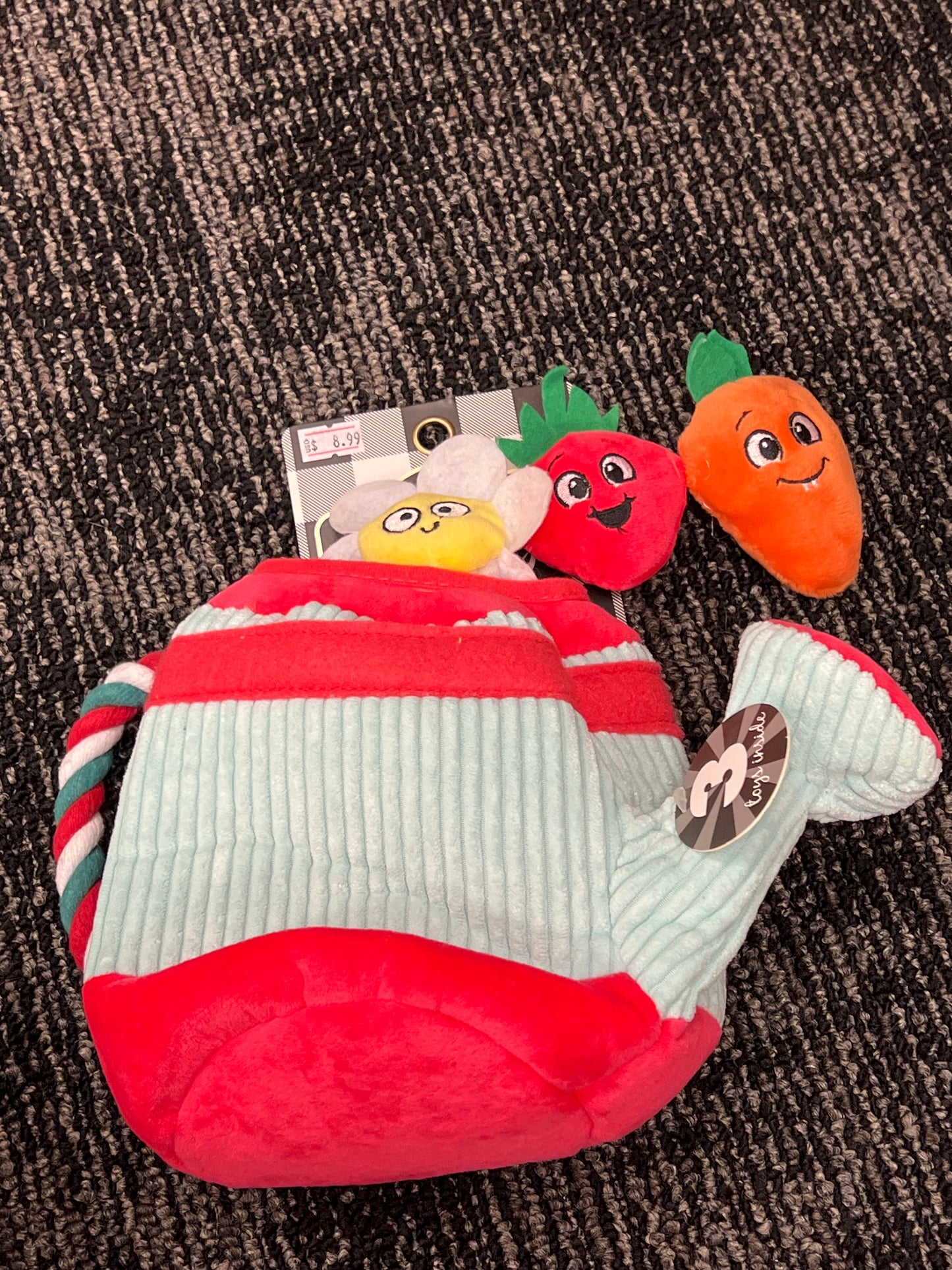 Sprinkling can plush hide and seek puzzle dog toy size small