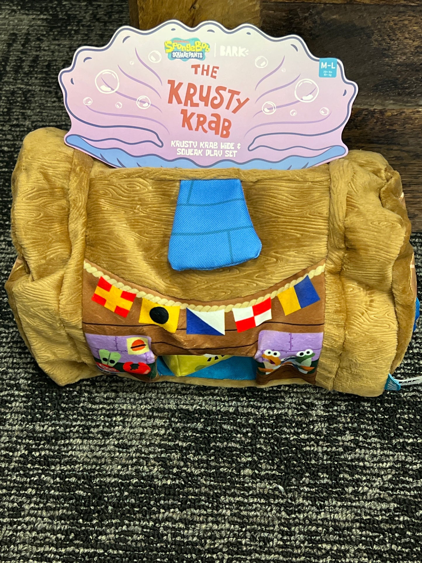 Bark The Krusty Krab hide & squeak set size M/L Sponge Bob SquarePants