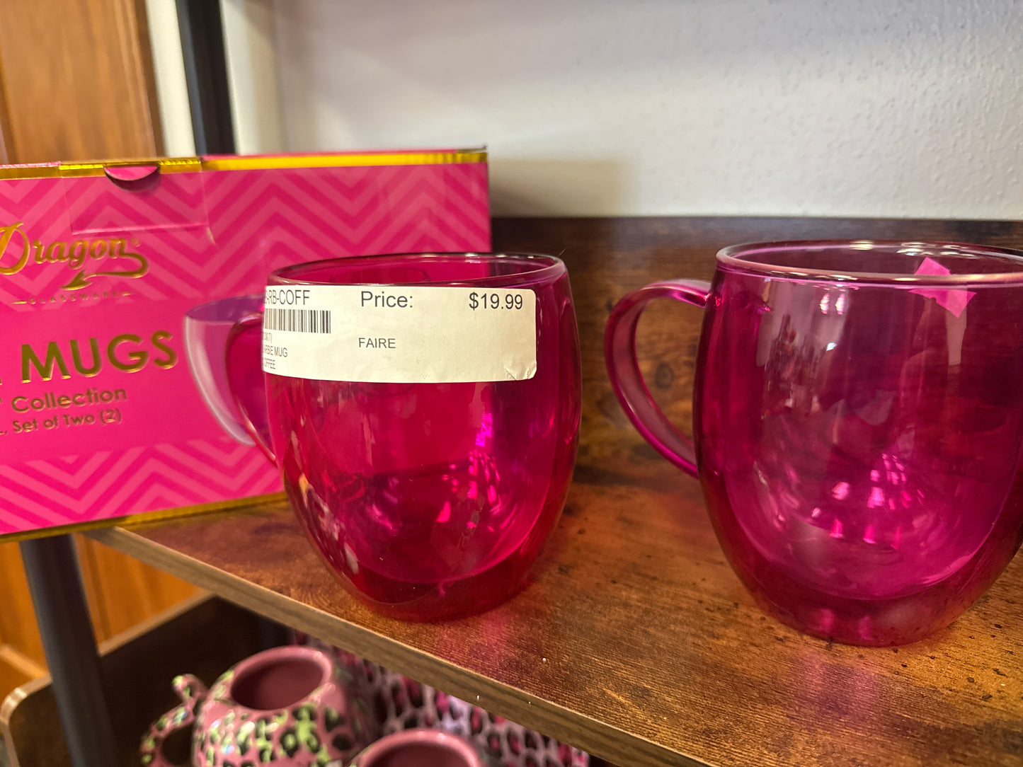 Barbie Dreamhouse Dragon Glassware 16oz Double-walled Coffee Mugs set 2