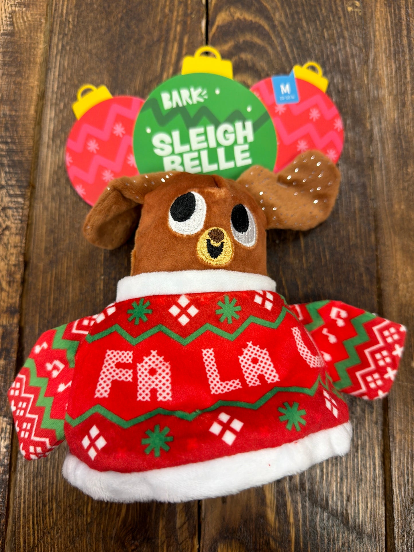 Bark Sleigh Belle dog toy size Medium