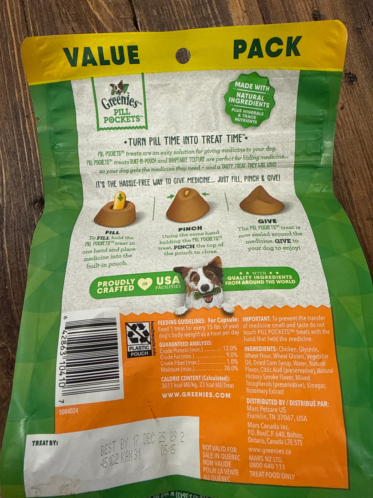 Greenies Pill Pockets 60 count Chicken Flavor Capsule Size