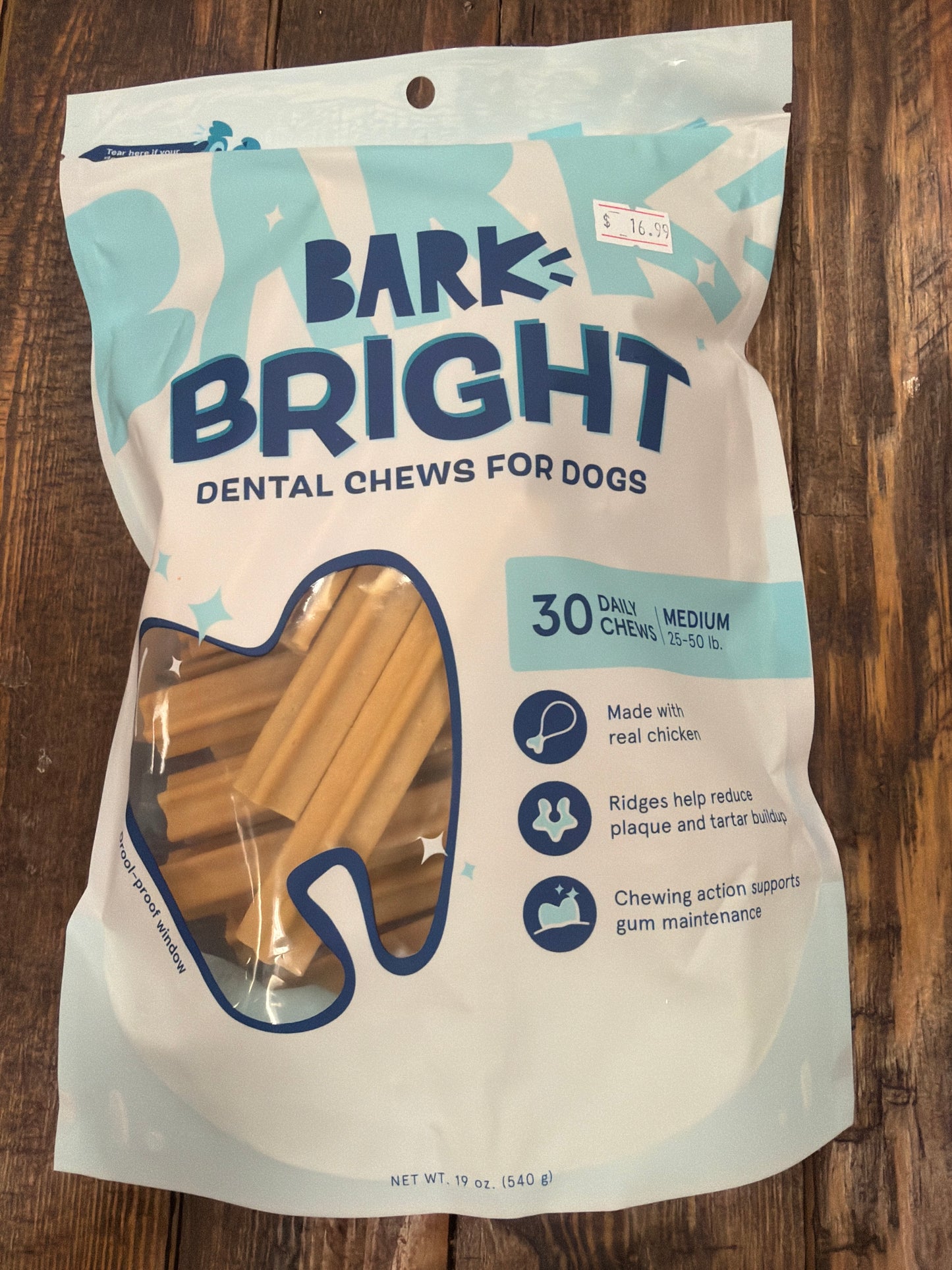 Bark BRIGHT Dental Chews 30ct size medium 25-50lbs