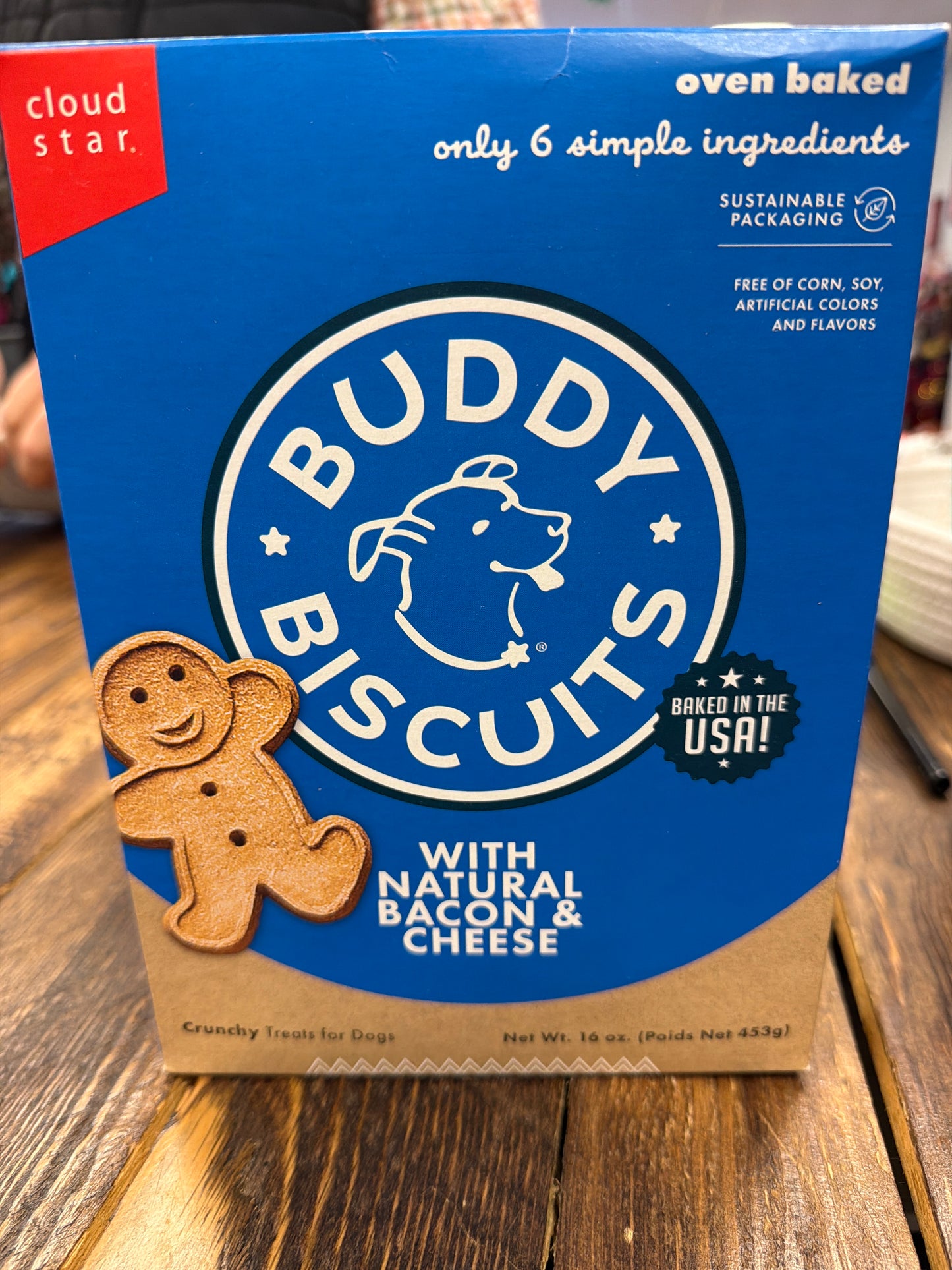 Buddy Biscuits bacon & cheese dog treats oven baked 16oz