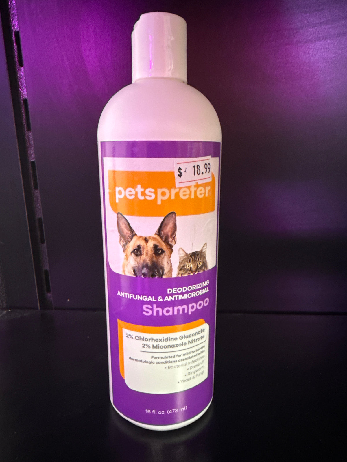 Pets Prefer Deodorizing Anti-fungal Antimicrobial Dog Cat Pet Shampoo 16oz
