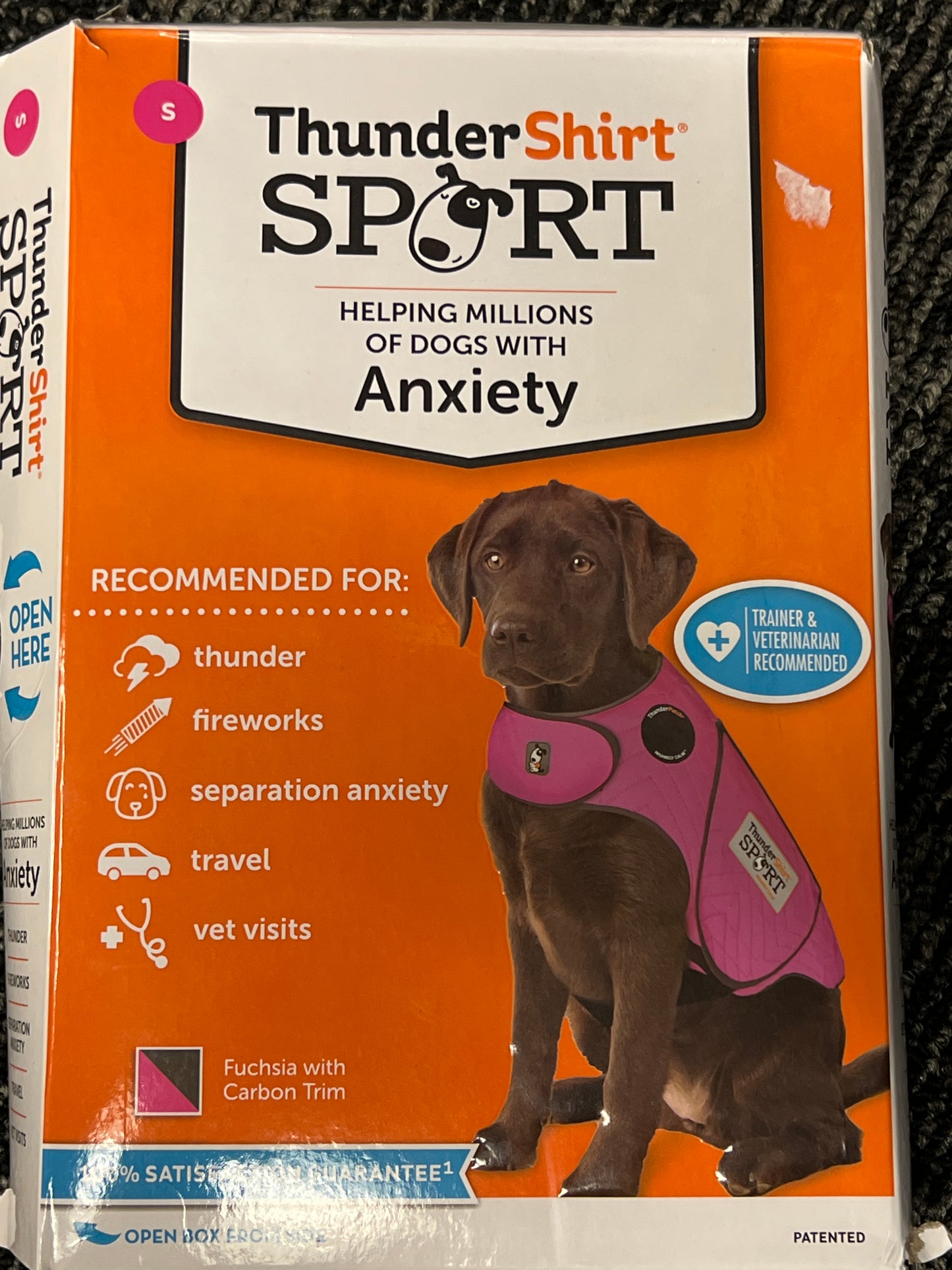 Thunder Shirt Sport- Small Fuchsia/Grey