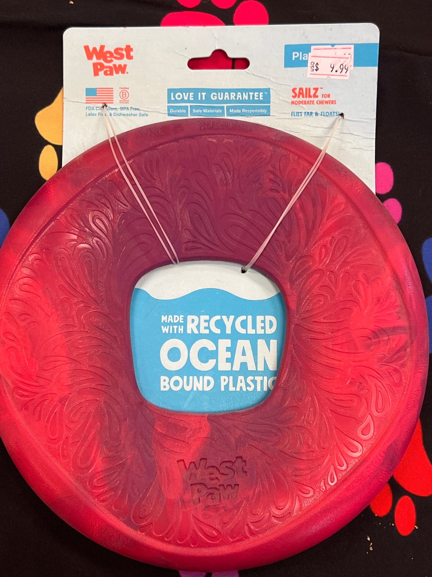 West Paw frisbee flyer recycled ocean plastic