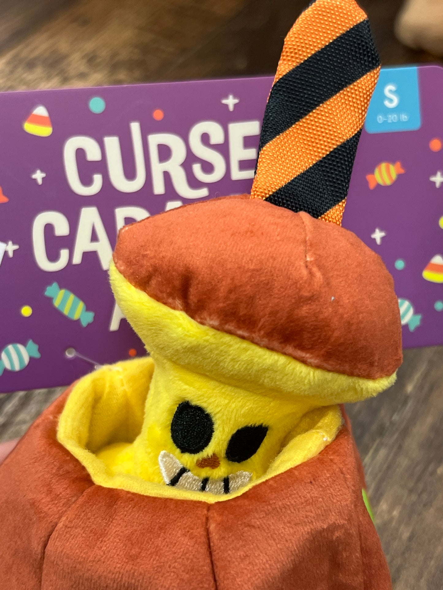 Bark Cursed Caramutt Apple dog toy size small