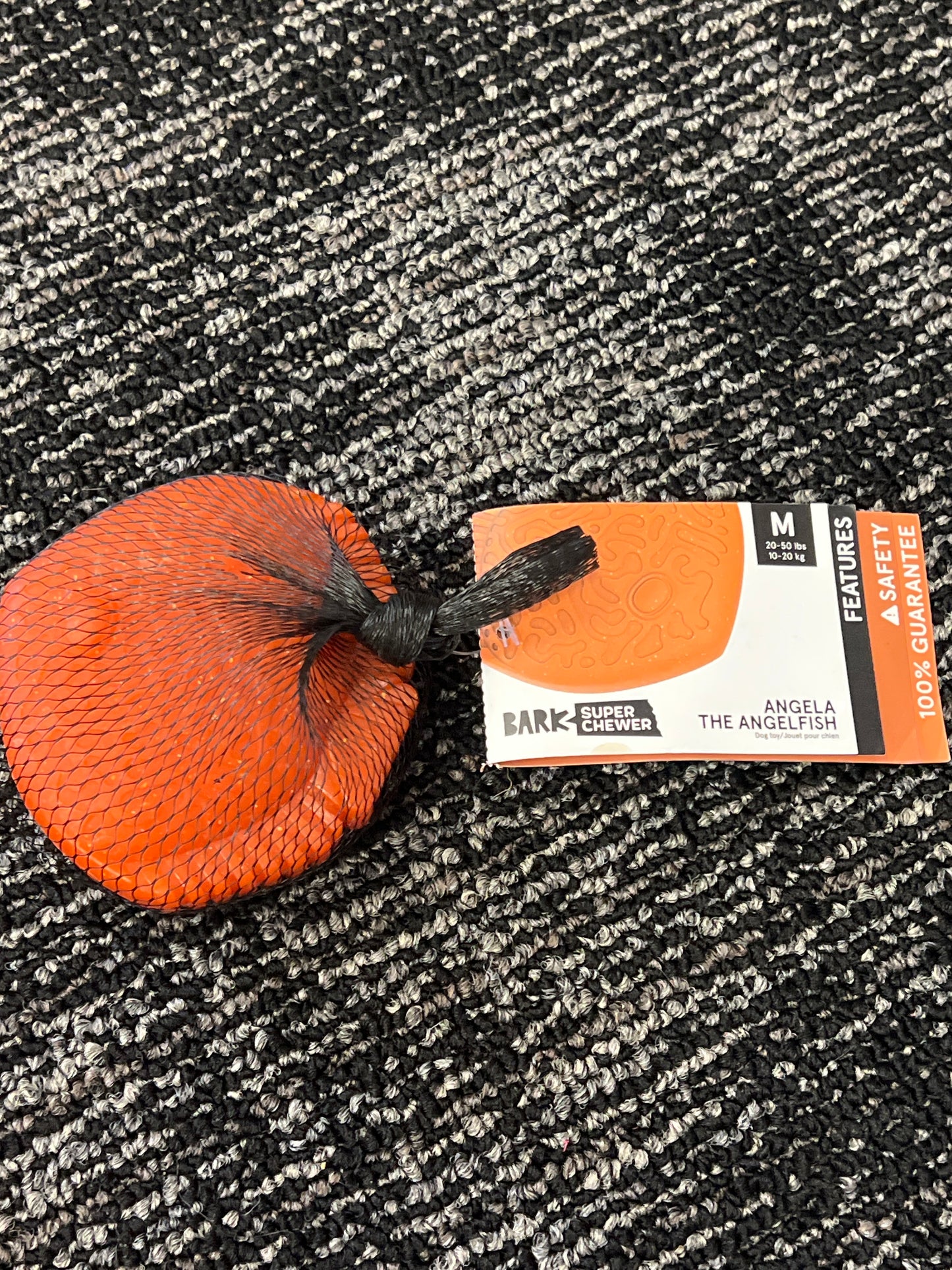 Bark Super Chewer Angela the Angelfish dog toy size medium