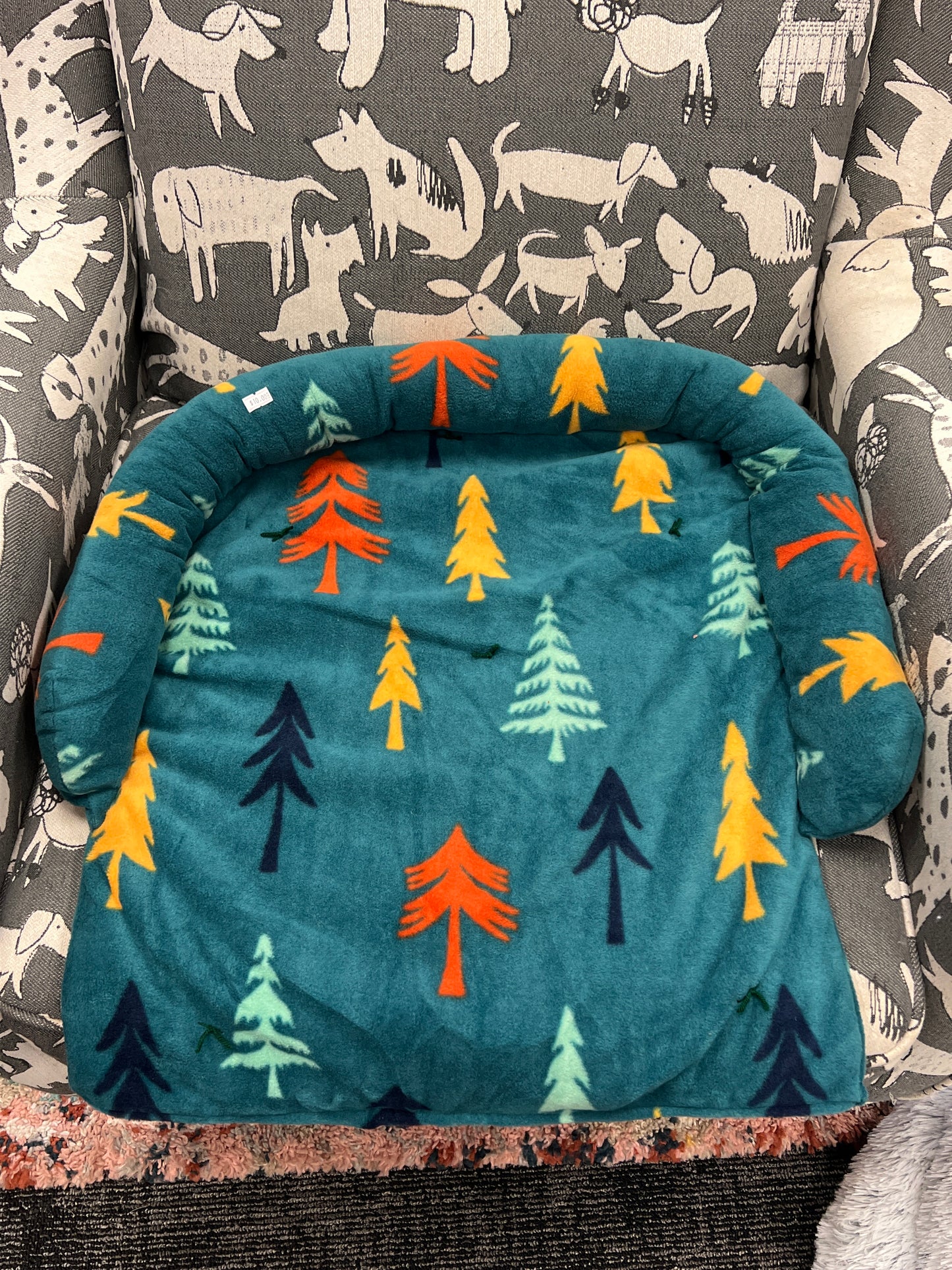 Calming fleece Pet Couch Chair furniture protecting bed washable removable medium pine trees