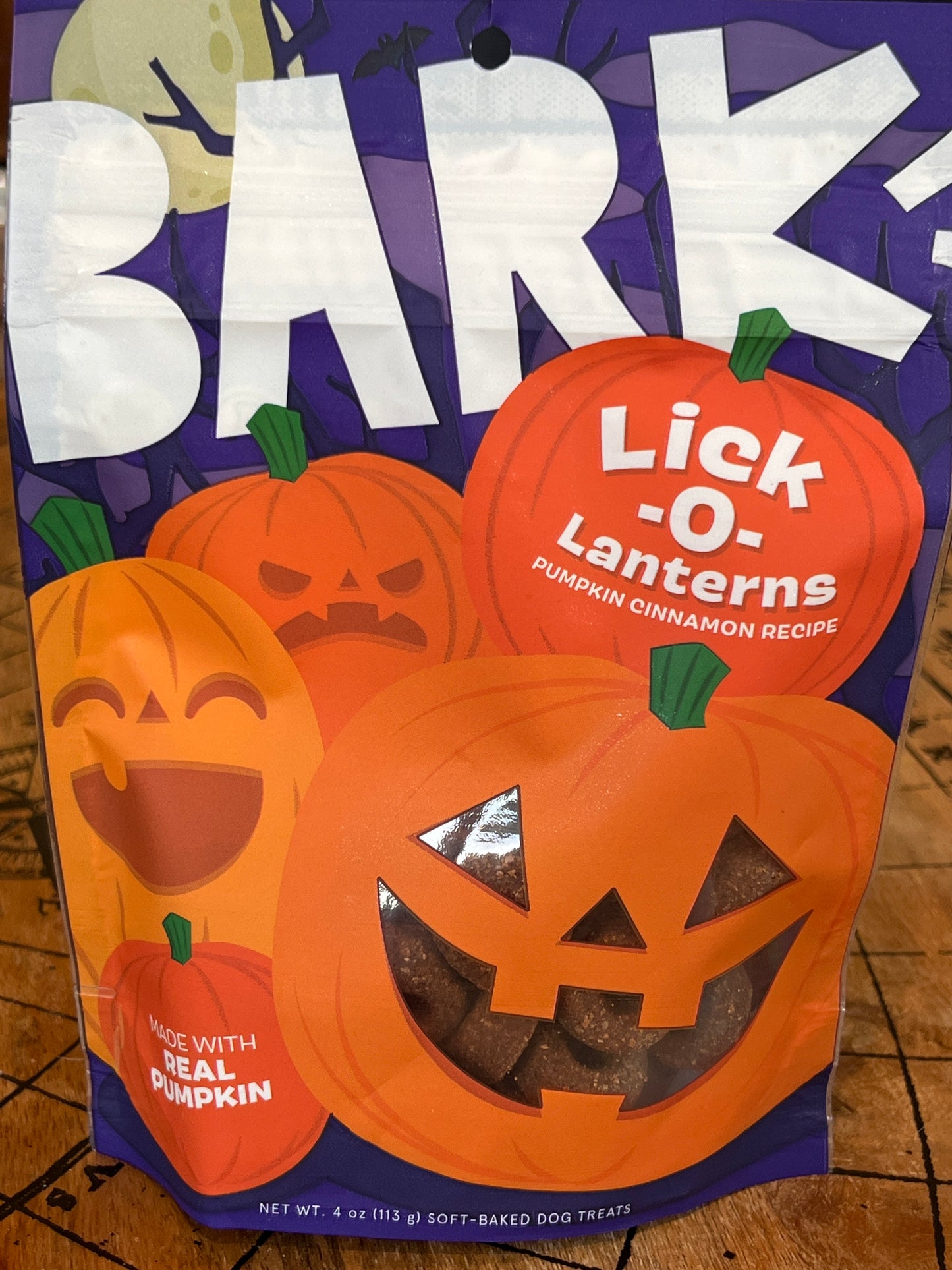 Bark Lick-o-lanterns soft baked dog treats