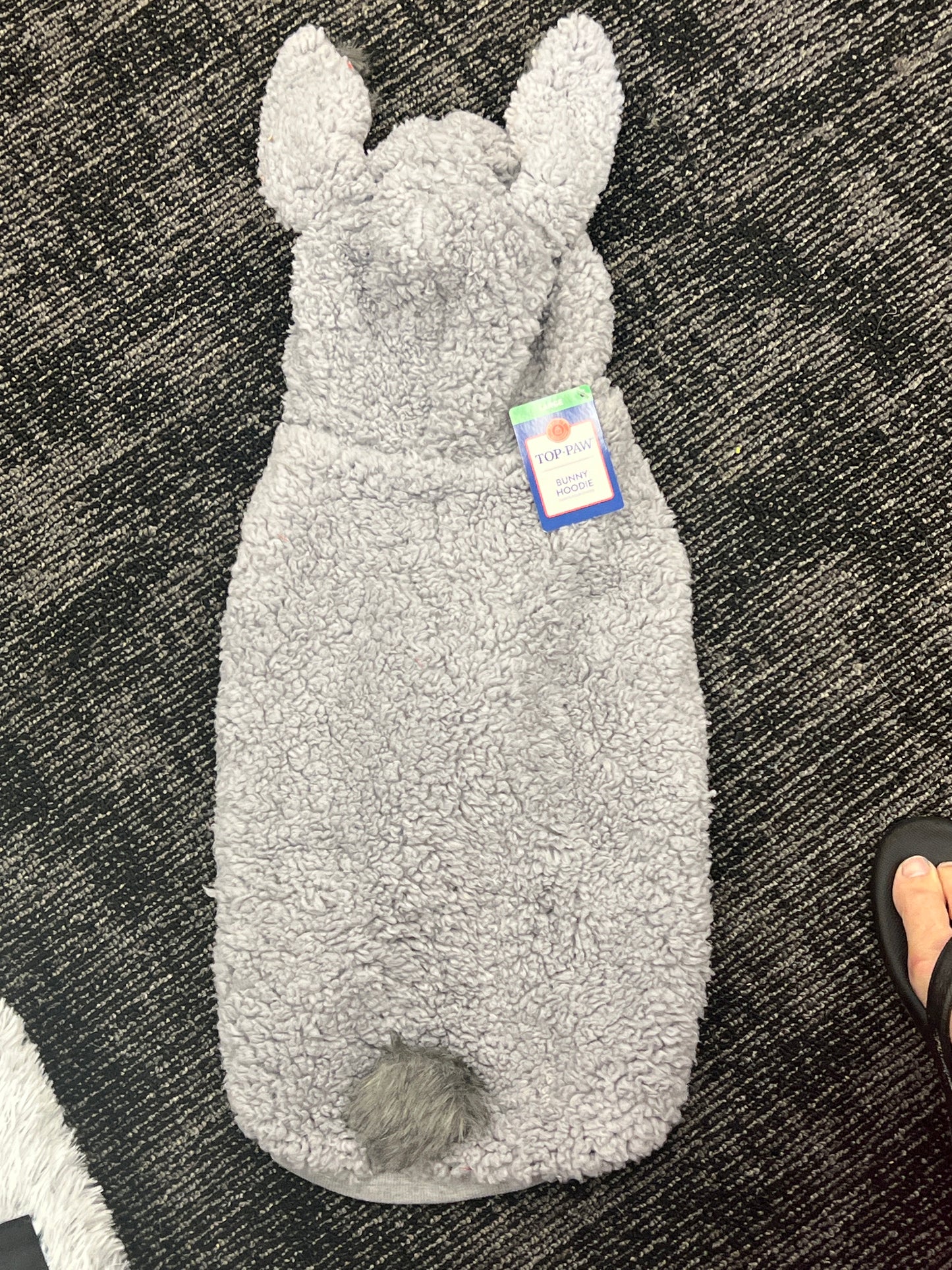 Pet Costume fluffy plush grey bunny hoodie size Large