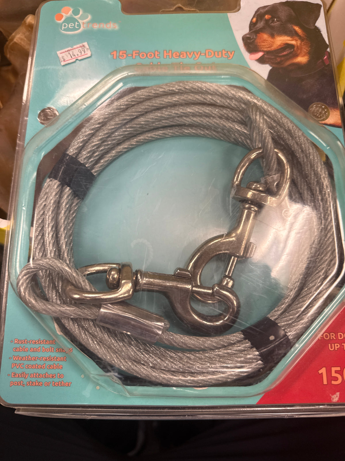 15’ Heavy Duty Tie Out for Dogs