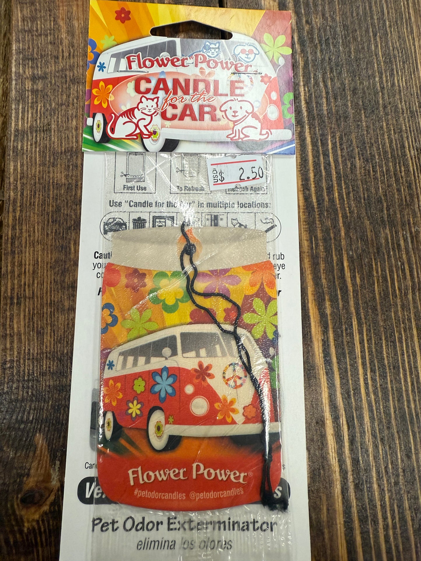 Candle in the car, air freshener odor exterminator