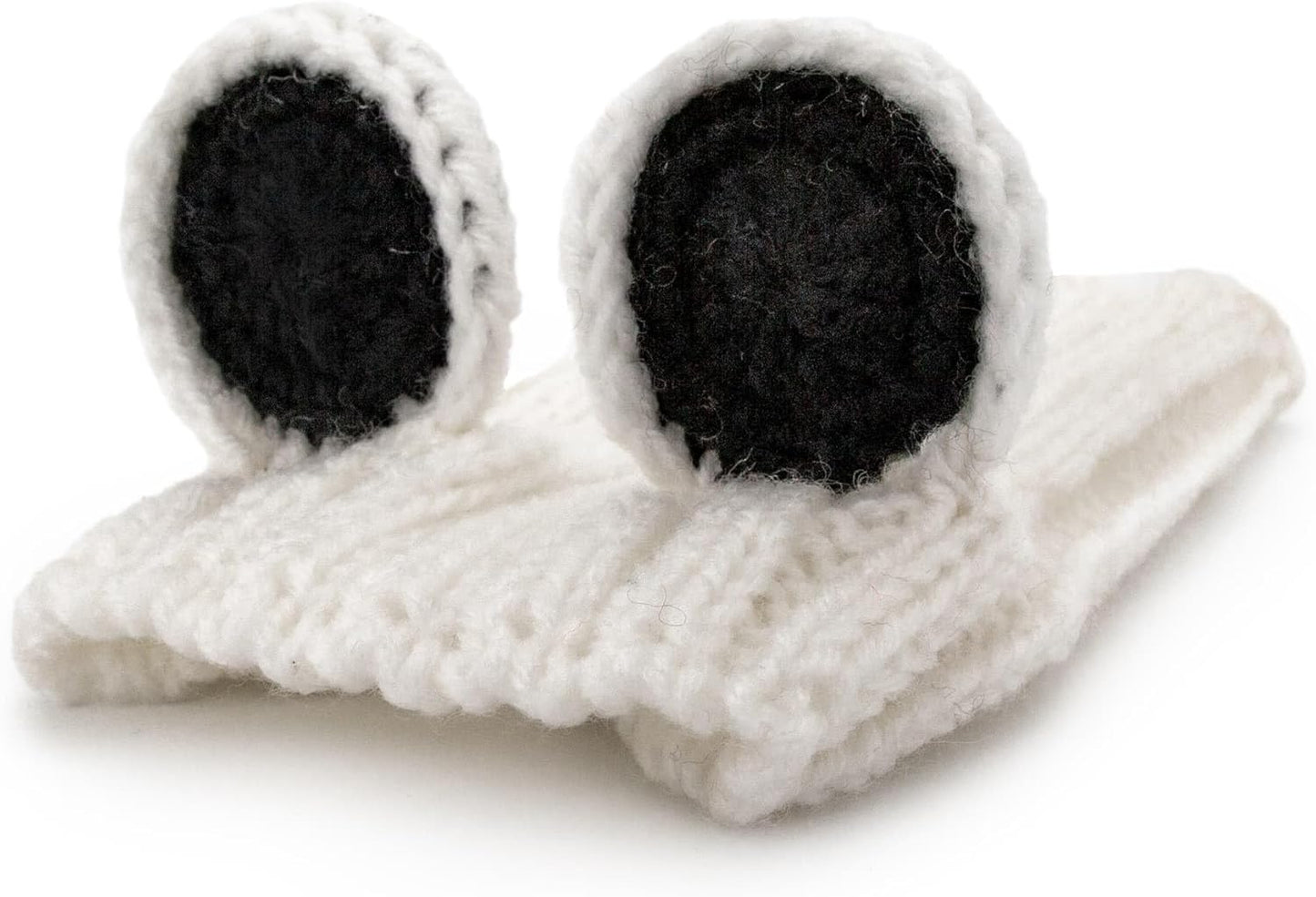 Panda Costume - Warm Knit Dog Snood Wrap for Pets, Neck Ear Cover Protection, Halloween Winter (Small)