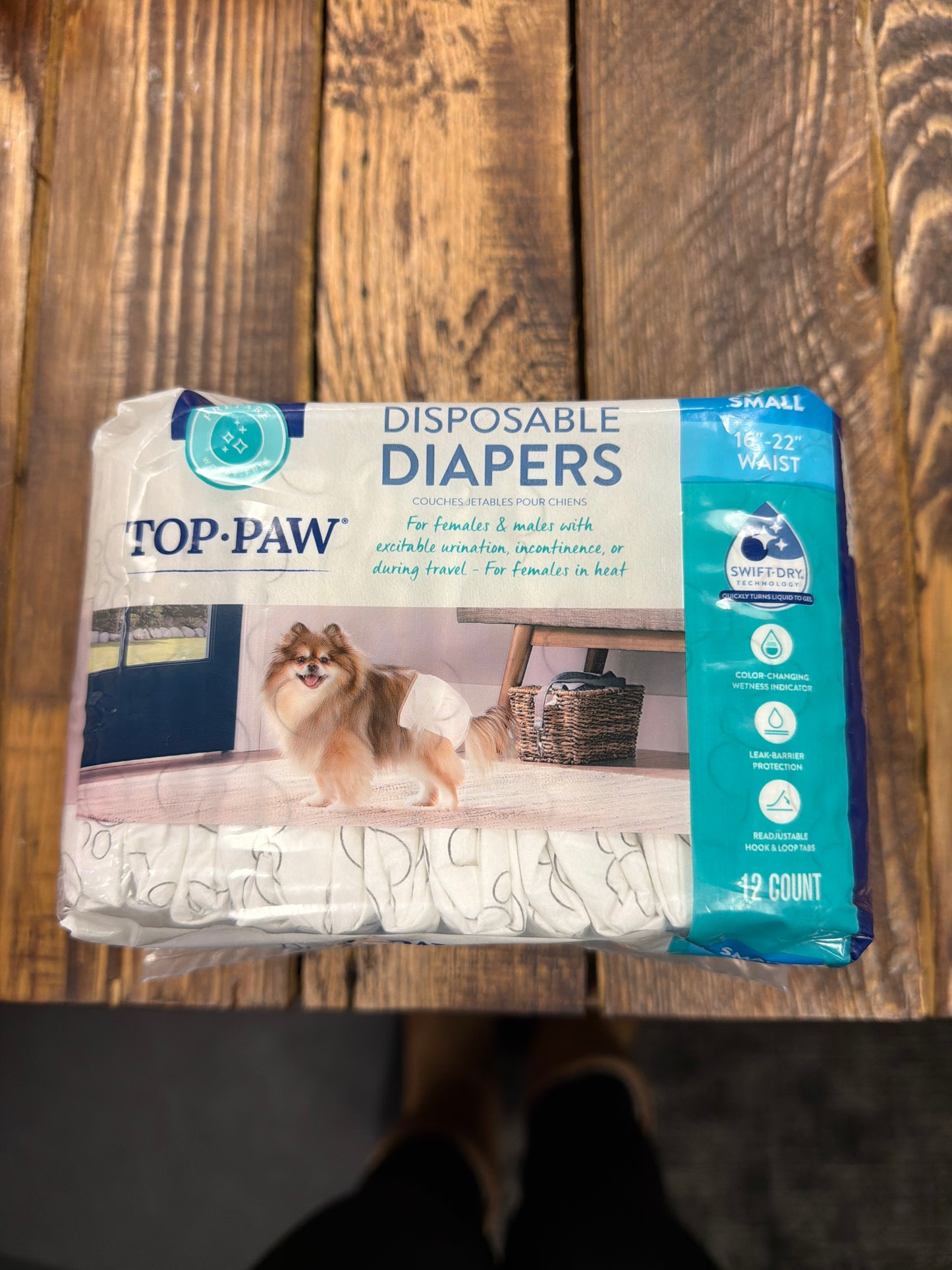 Top Paw Disposable pet diapers 12ct size small