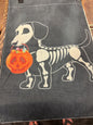 Dachshund skeleton garden flag woven fabric