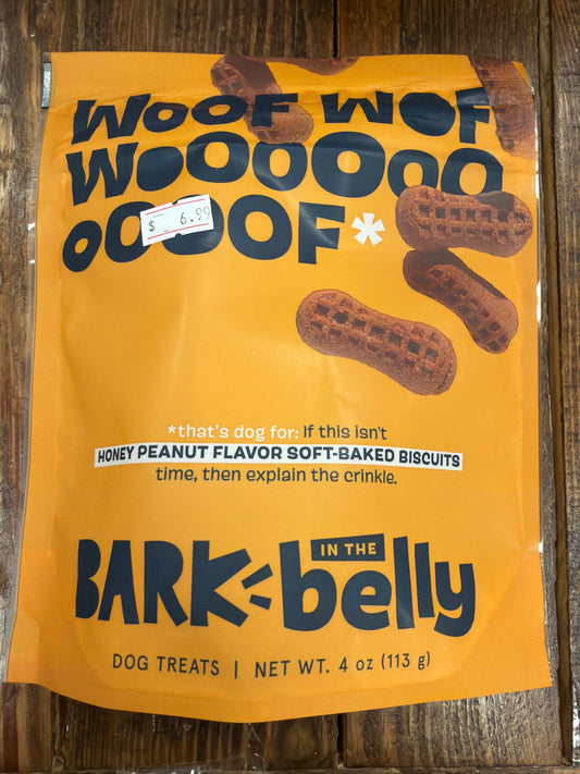 Bark in the Belly Honey Peanut soft-baked biscuit dog treats