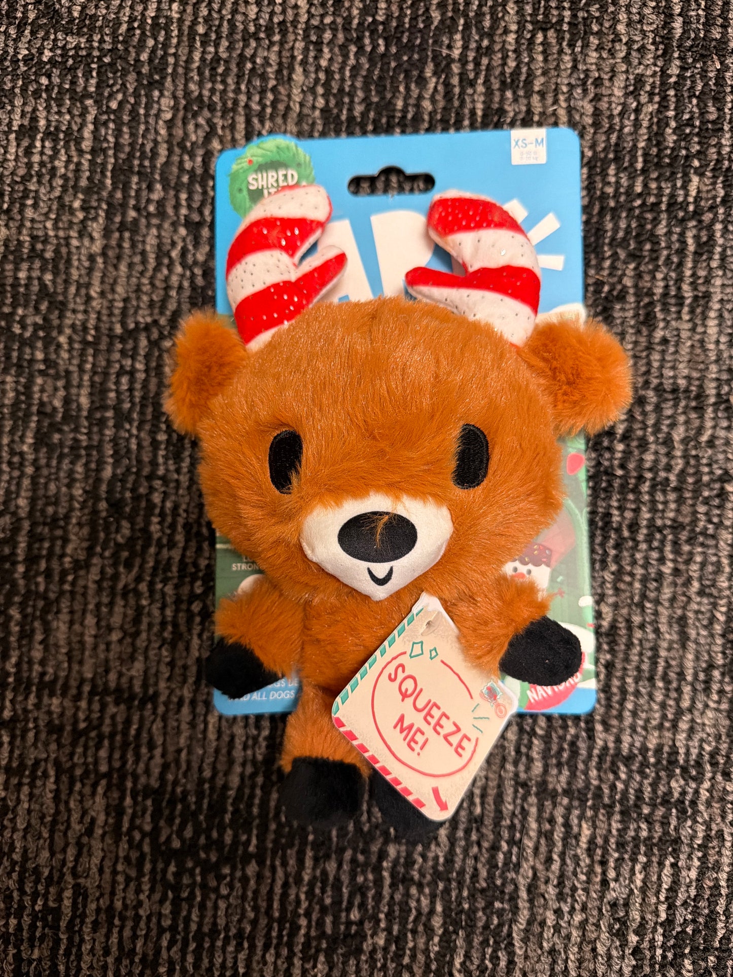Bark Felix Navidad reindeer dog toy size xs/m