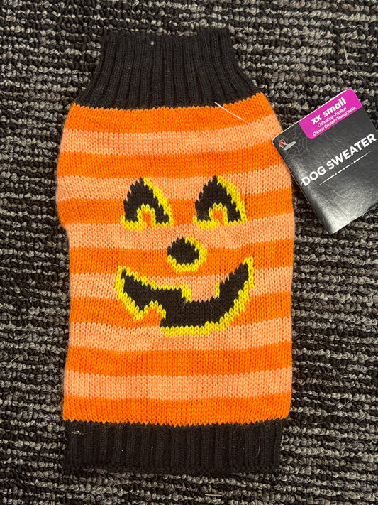 Pet Costume Halloween Jack o’ Lantern dog sweater size xx small