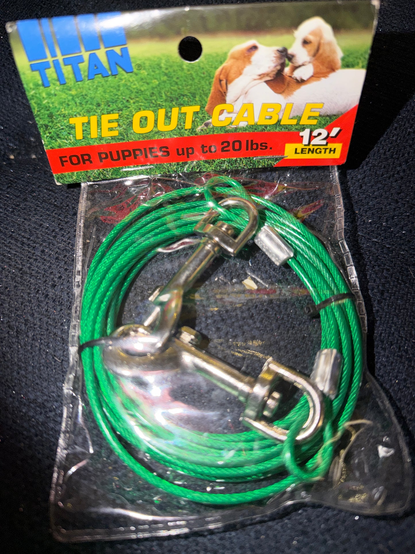 Titan Tie Out Cable 12’ for pets up to 20lbs