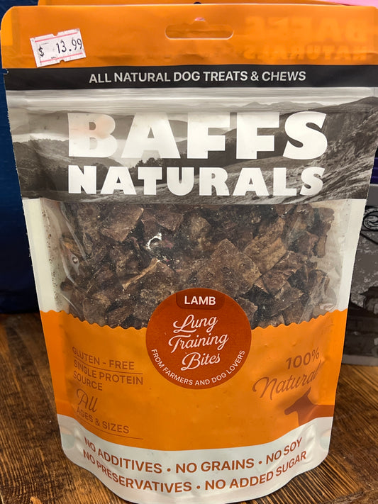 Baffs Naturals Lamb Lung training bites dog treats