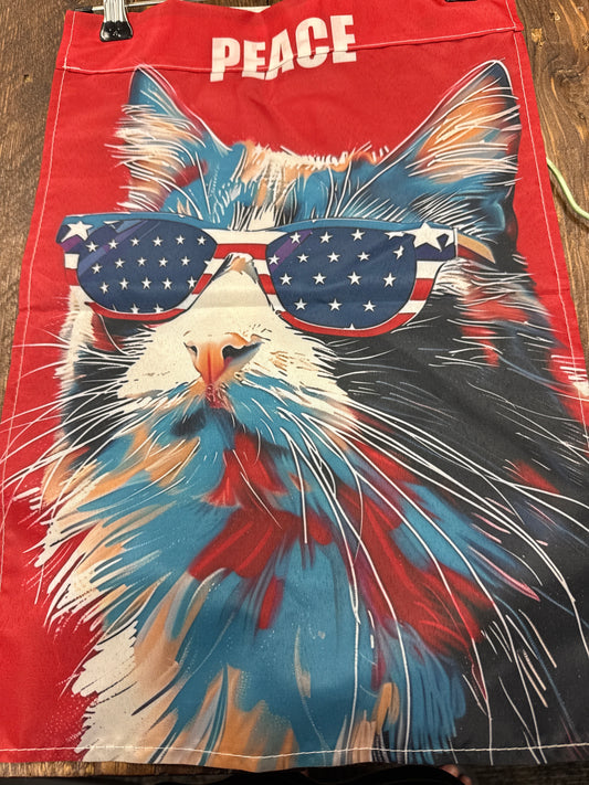 Peace America sunglasses Cat garden flag woven fabric