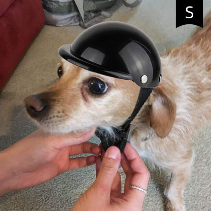 Dog Helmet for Small Dogs, Motorcycle Dog Helmets Chihuahua Helmet, Outdoor Bike Doggie Helmets Cat Hat XS to Small Breed, Outdoor Puppy Cap, Adjustable, Black S