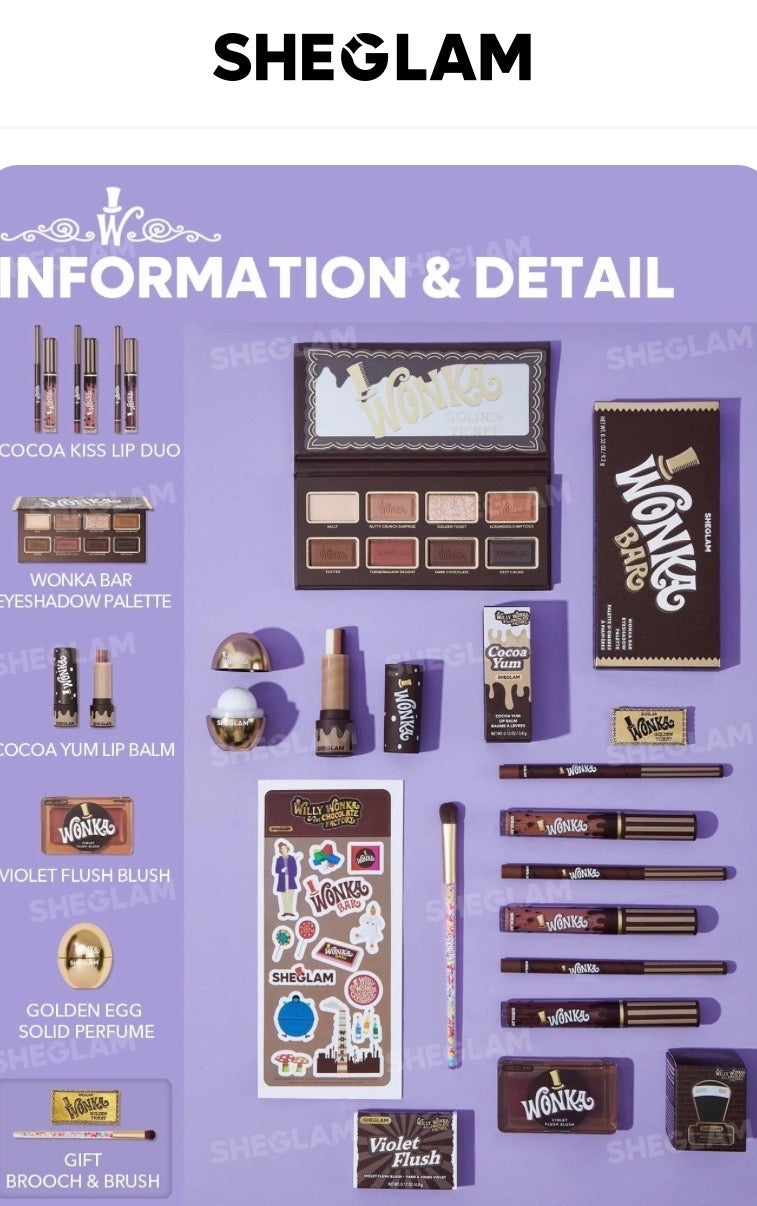 Holiday Party Auction Fundraiser Sheglam Willy Wonka Cosmetic Set