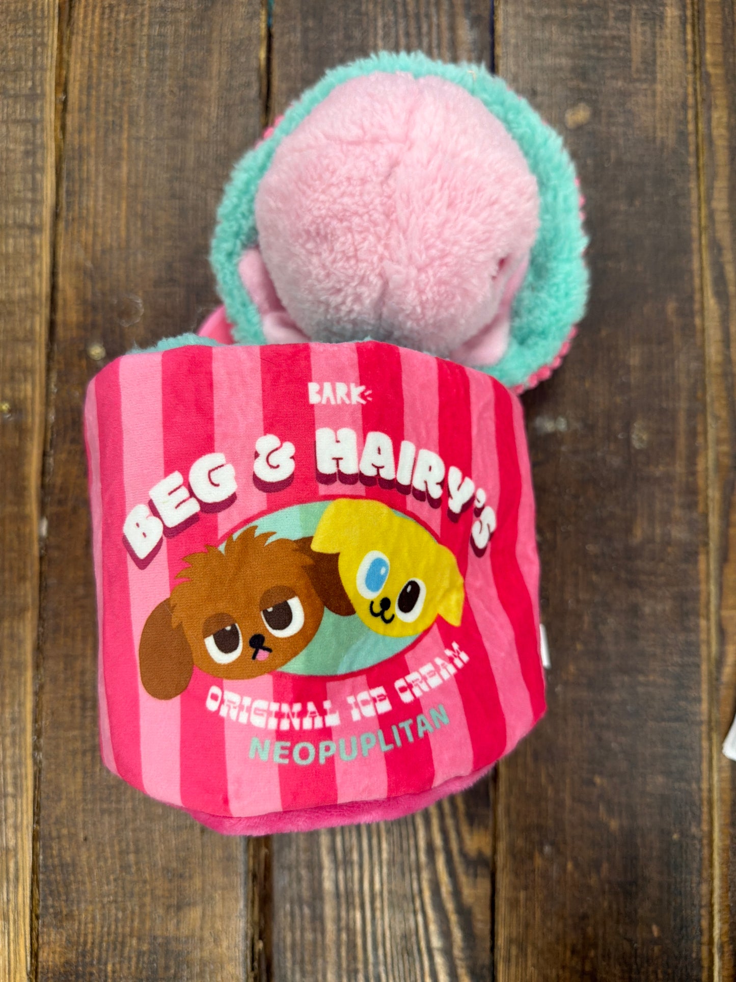 Bark Beg & Hairy’s Ice Cream Dog toy size M-L