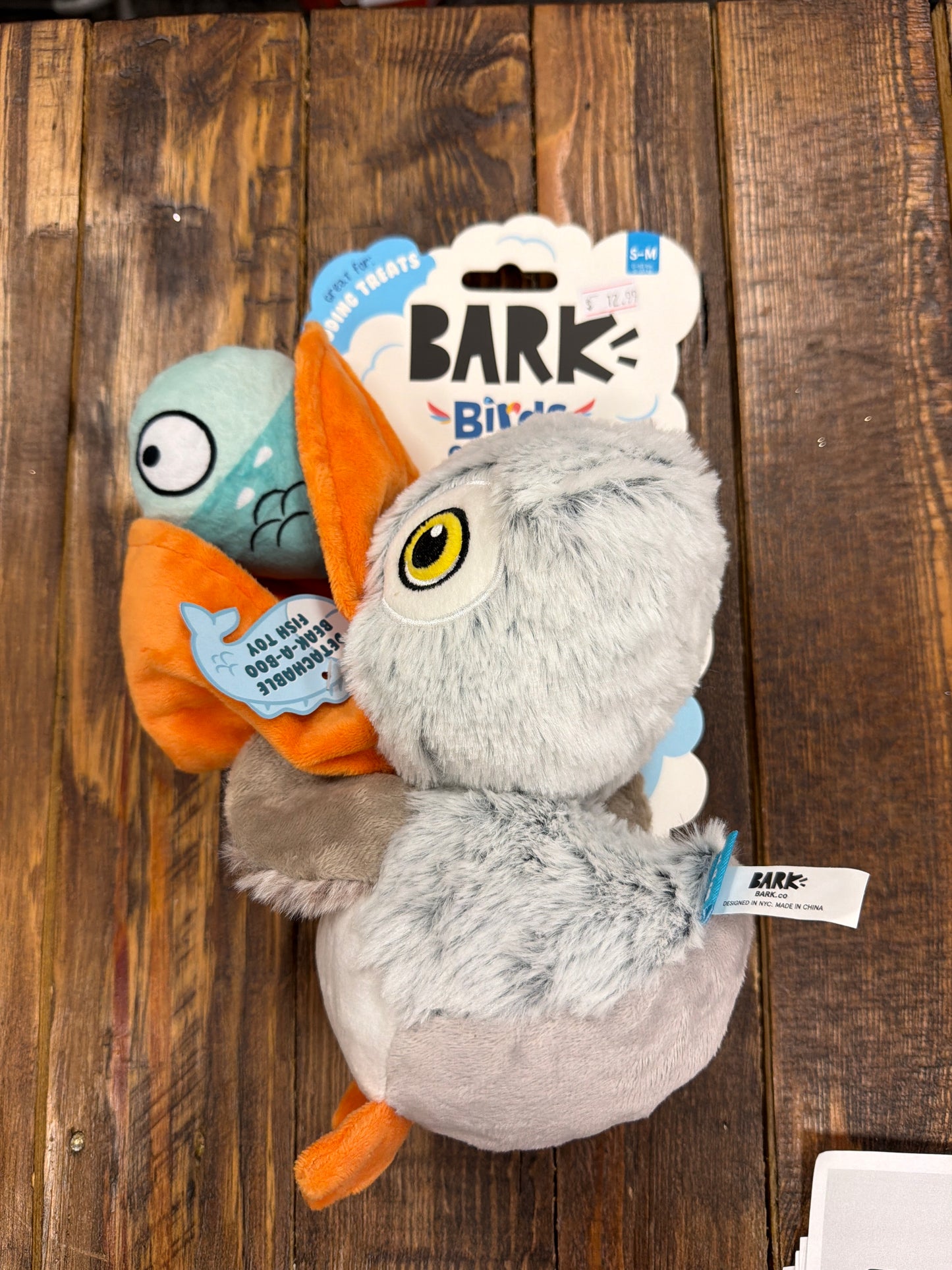 Bark Big Bill & The Beak-a-boo fish dog toy size s/m