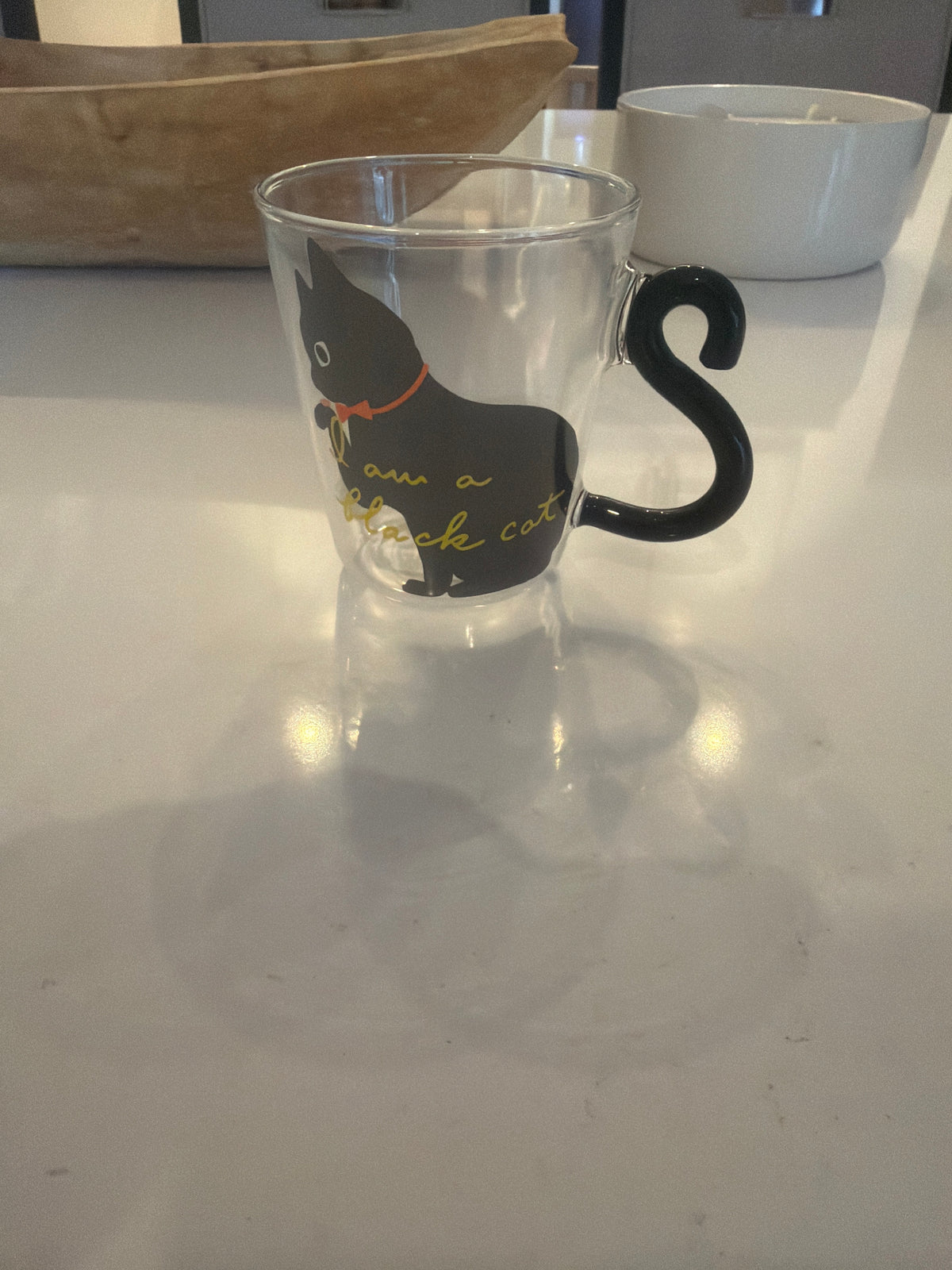 Glass Cat Tail Tea Mug