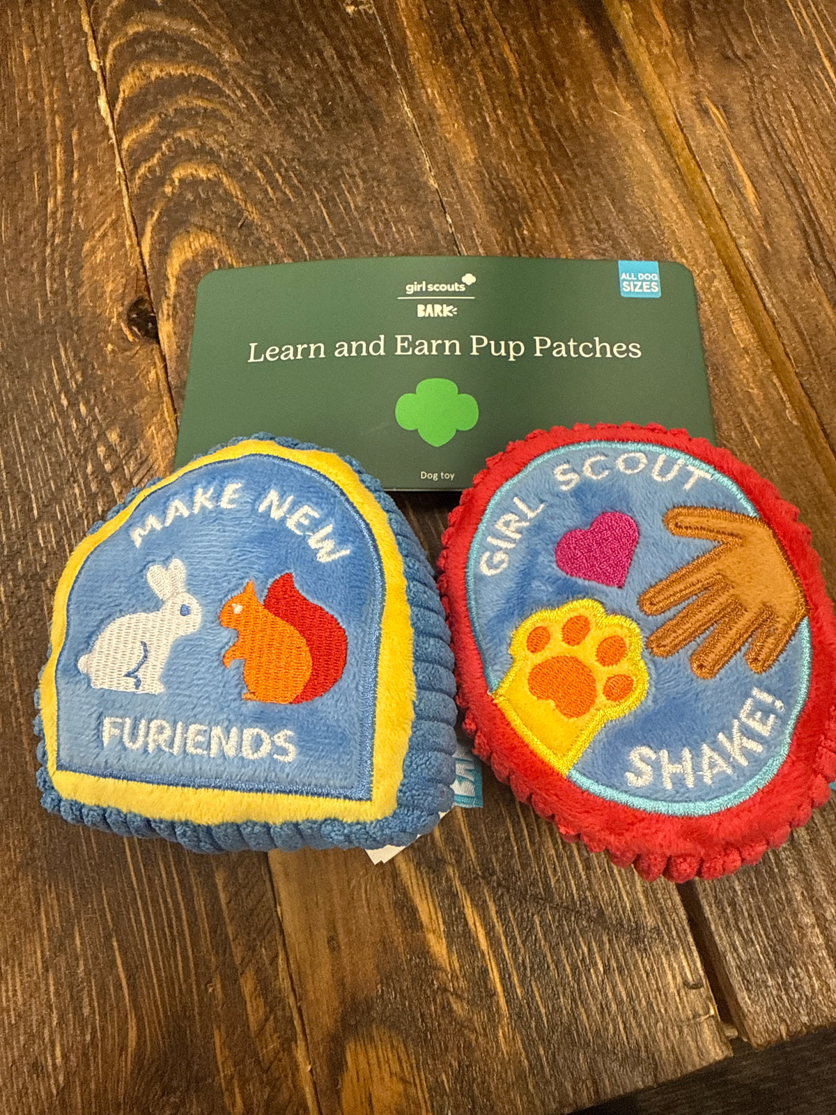 Bark All Sizes Learn and Earn Pup Patches Girl Scouts Dog Toy