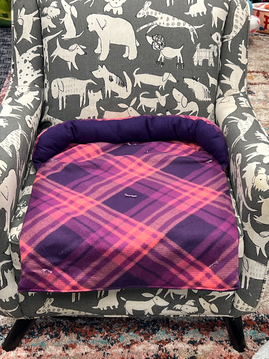 Calming fleece Pet Couch Chair furniture protecting bed washable removable medium  plaid