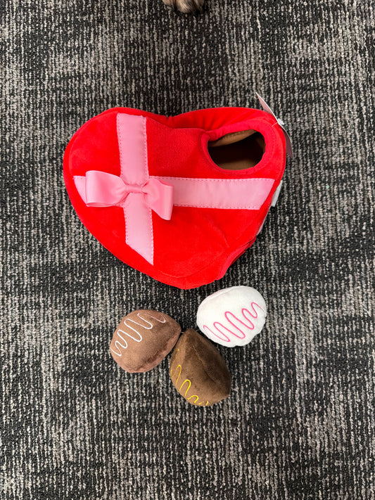 Valentine box of chocolates hide & seek puzzle dog toy