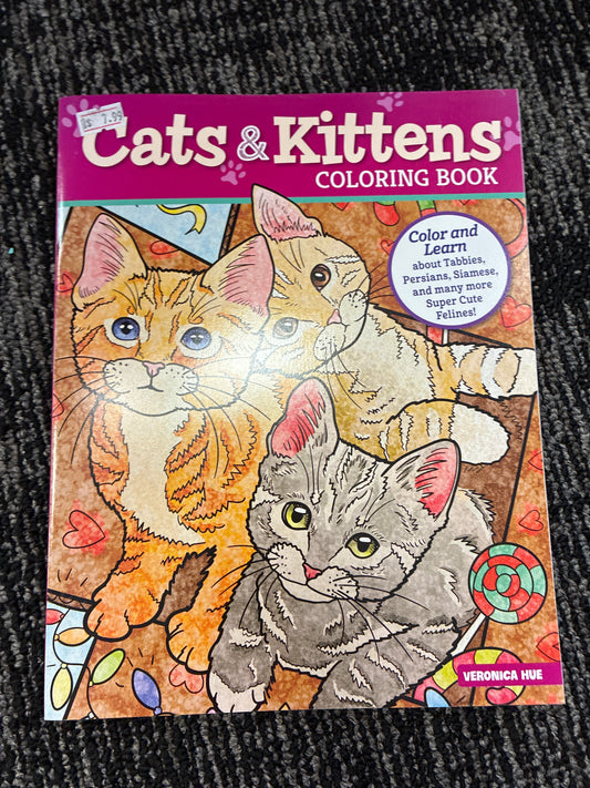 Cat and kittens coloring book by Veronica Hue