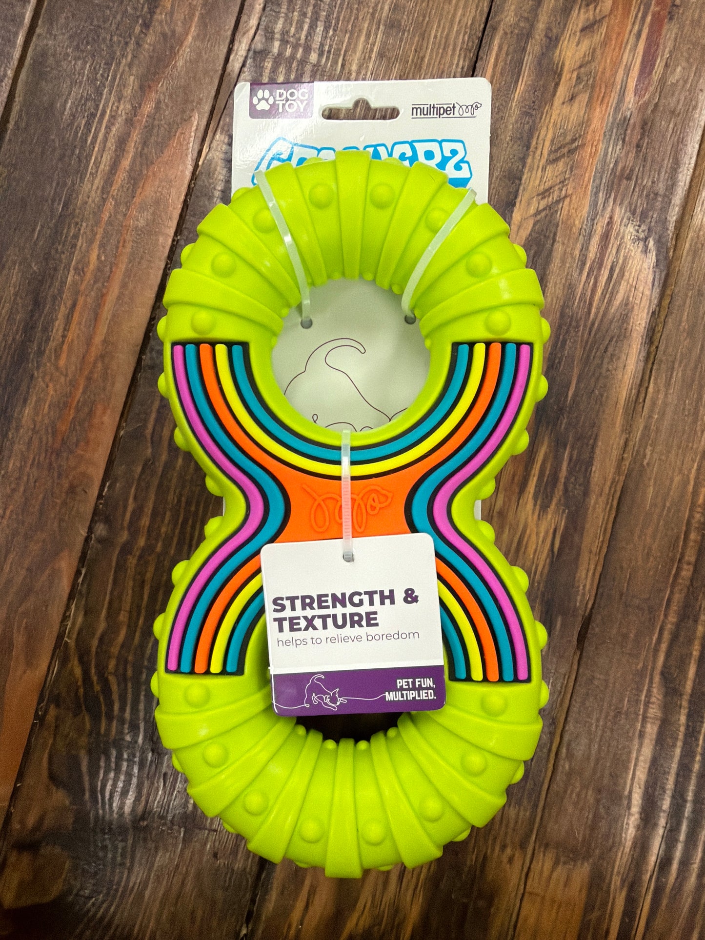 Multipet Groovers dog toy lime green 9”