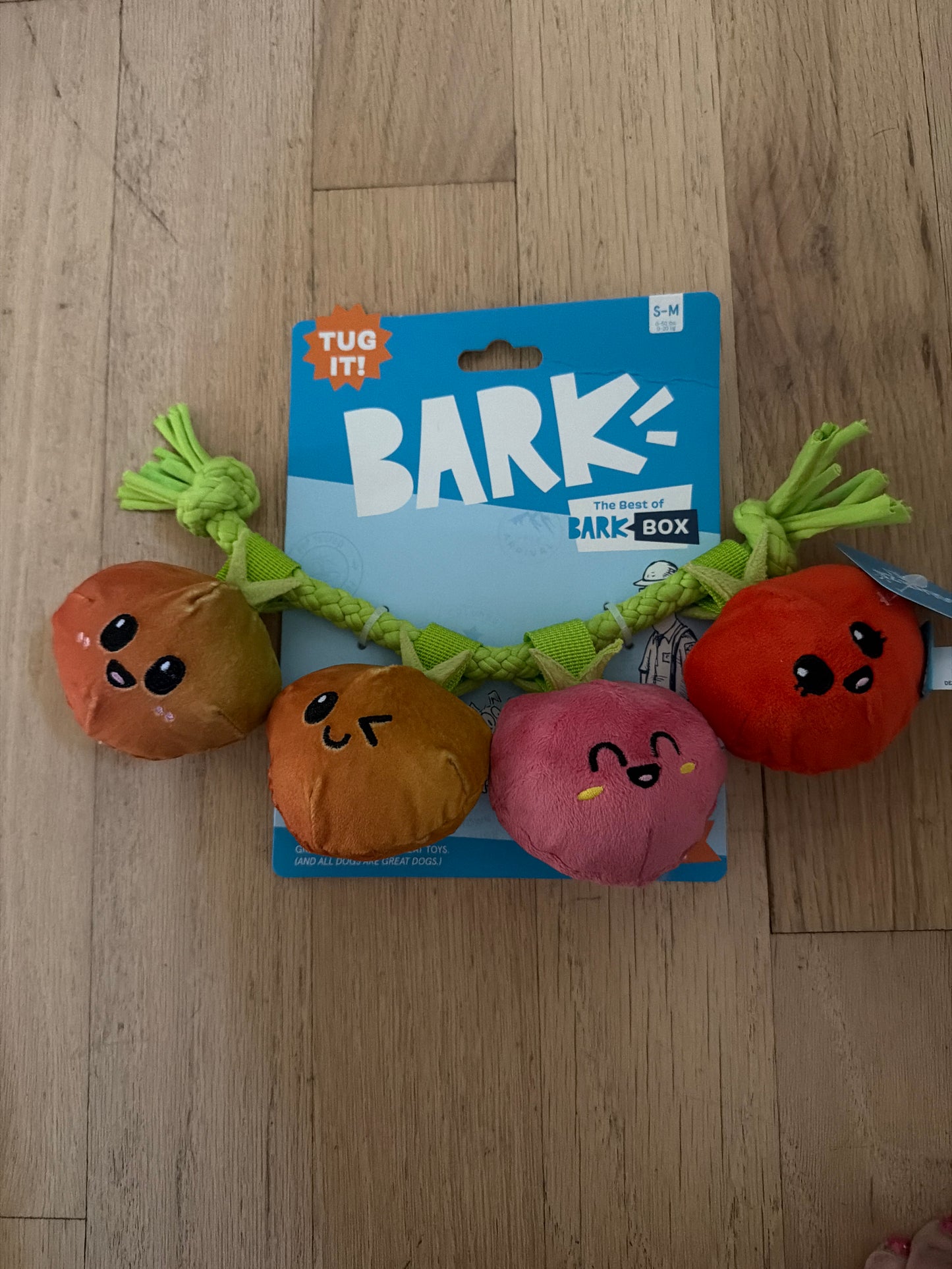 Bark Hairloom Tomatoes dog toy size s/m
