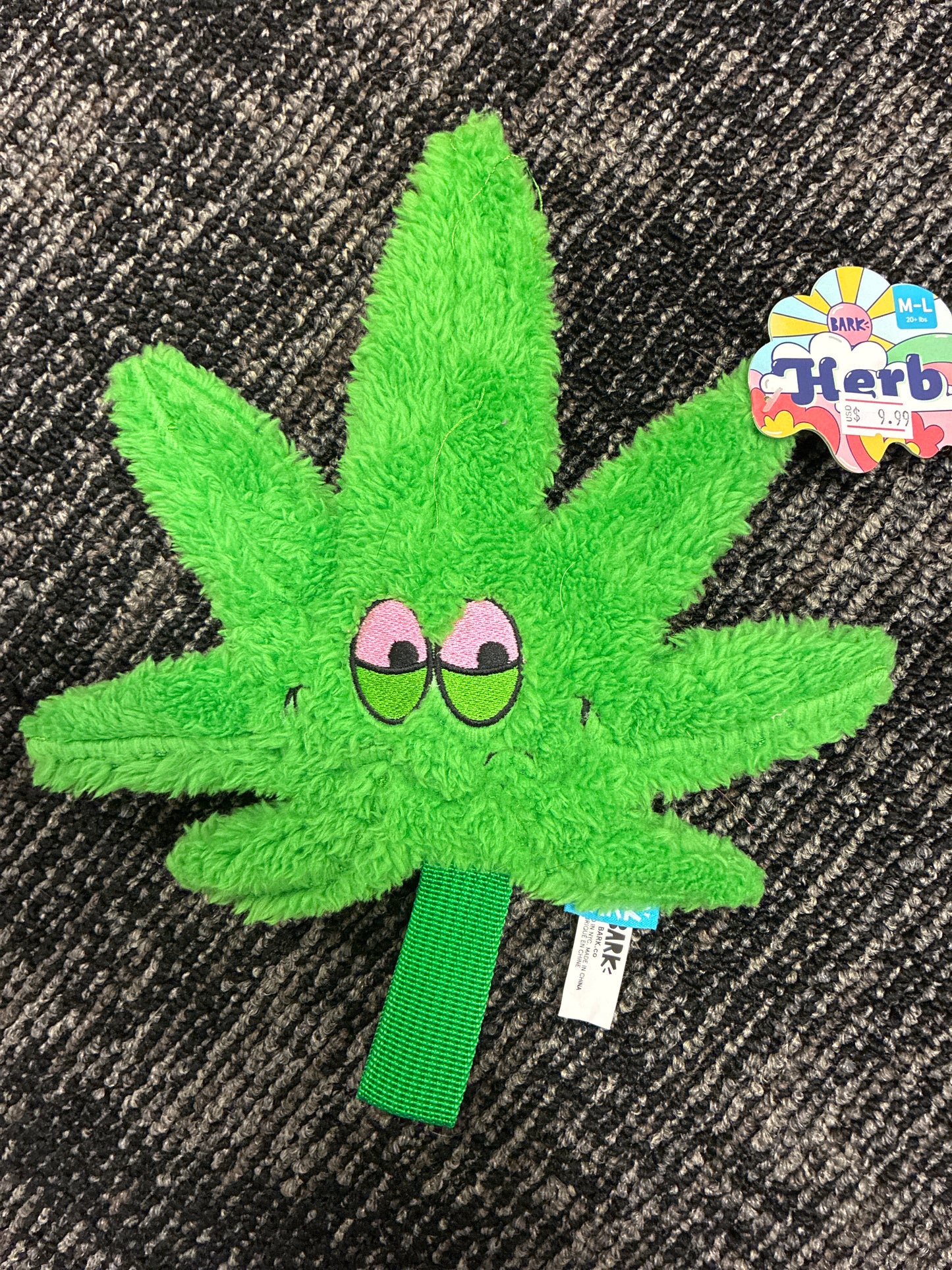 Bark 420 Herb leaf shaped dog toy size Large