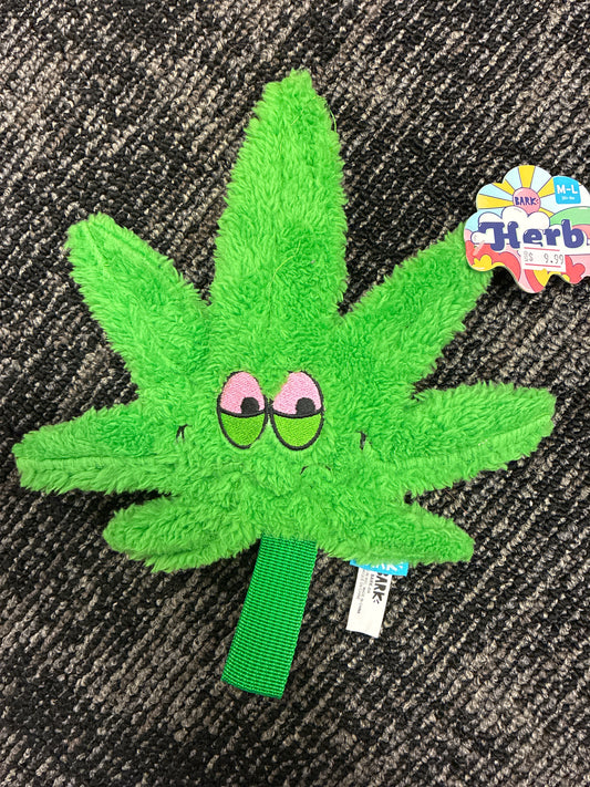 Bark 420 Herb leaf shaped dog toy size Large
