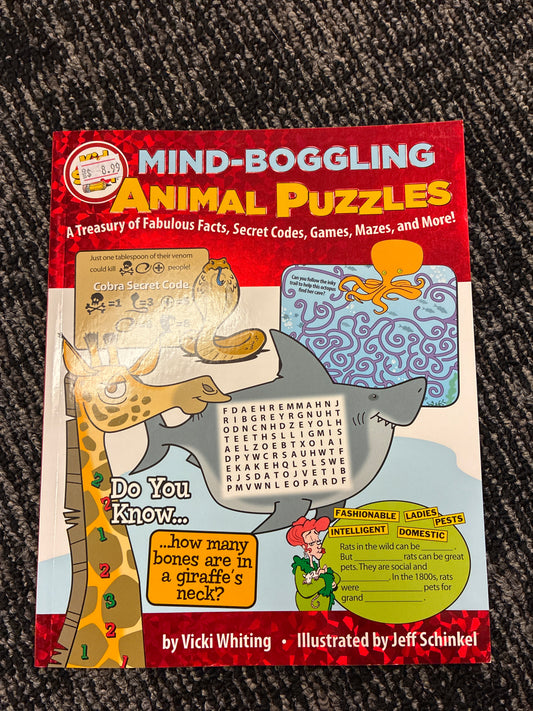 Mind-boggling animal puzzles by Vicki Whiting illustrated by Jeff Schinkel